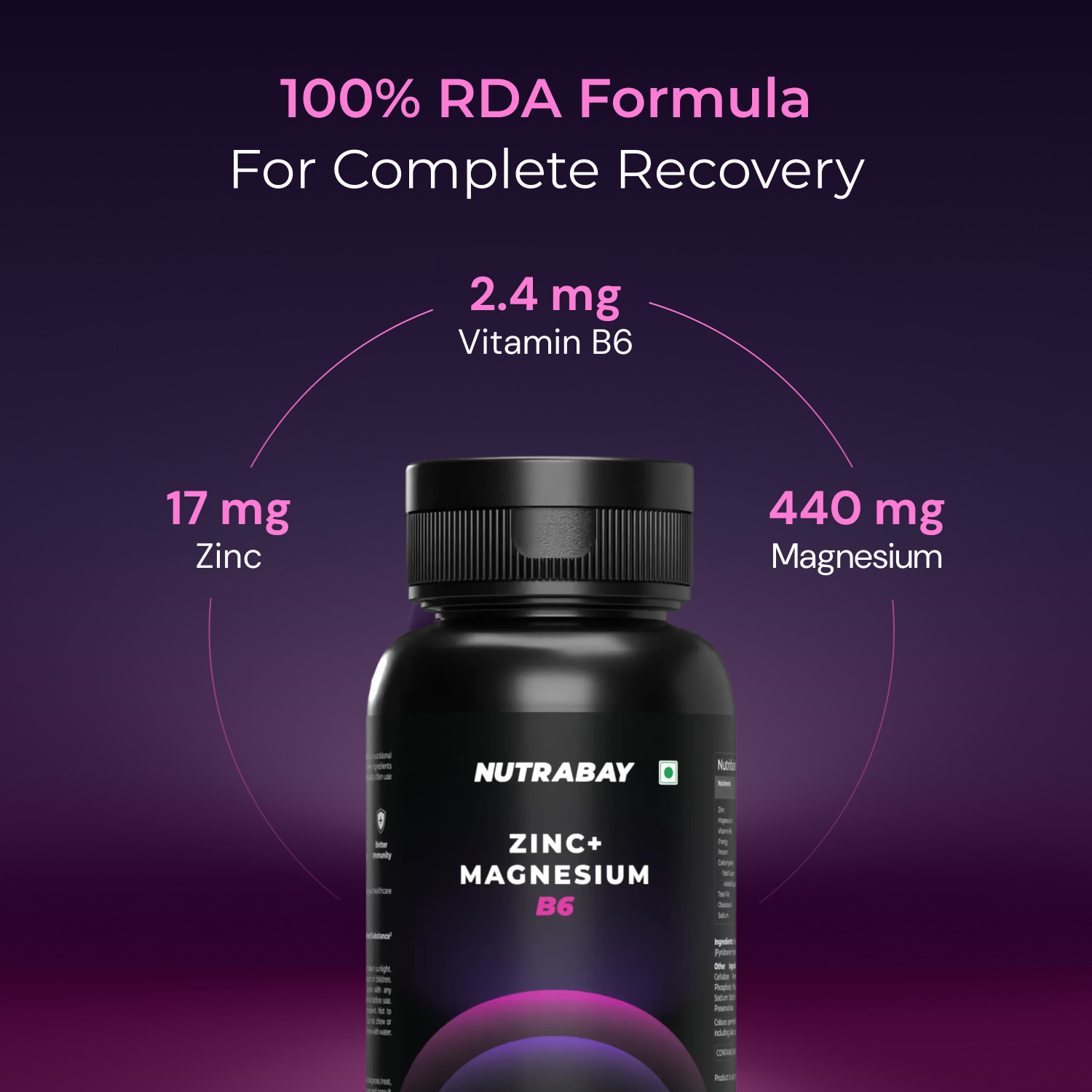 Image of Nutrabay Pro Zinc Magnesium with Vitamin B6 (ZMA), Restful Sleep, Relief Stress & Anxiety