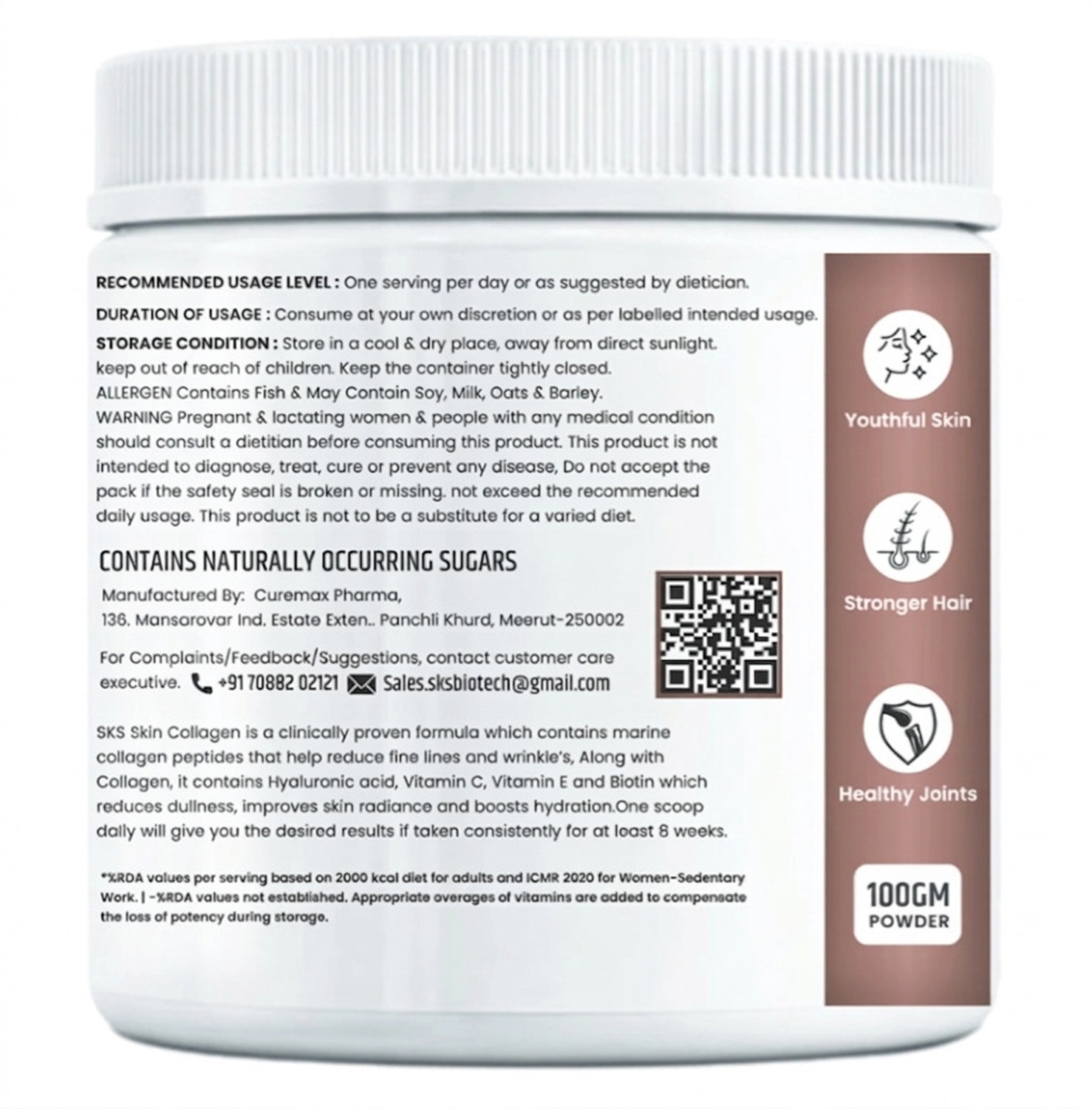 Image of coitus lifesciences Skin Radiance Collagen Supplement with Biotin, Orange