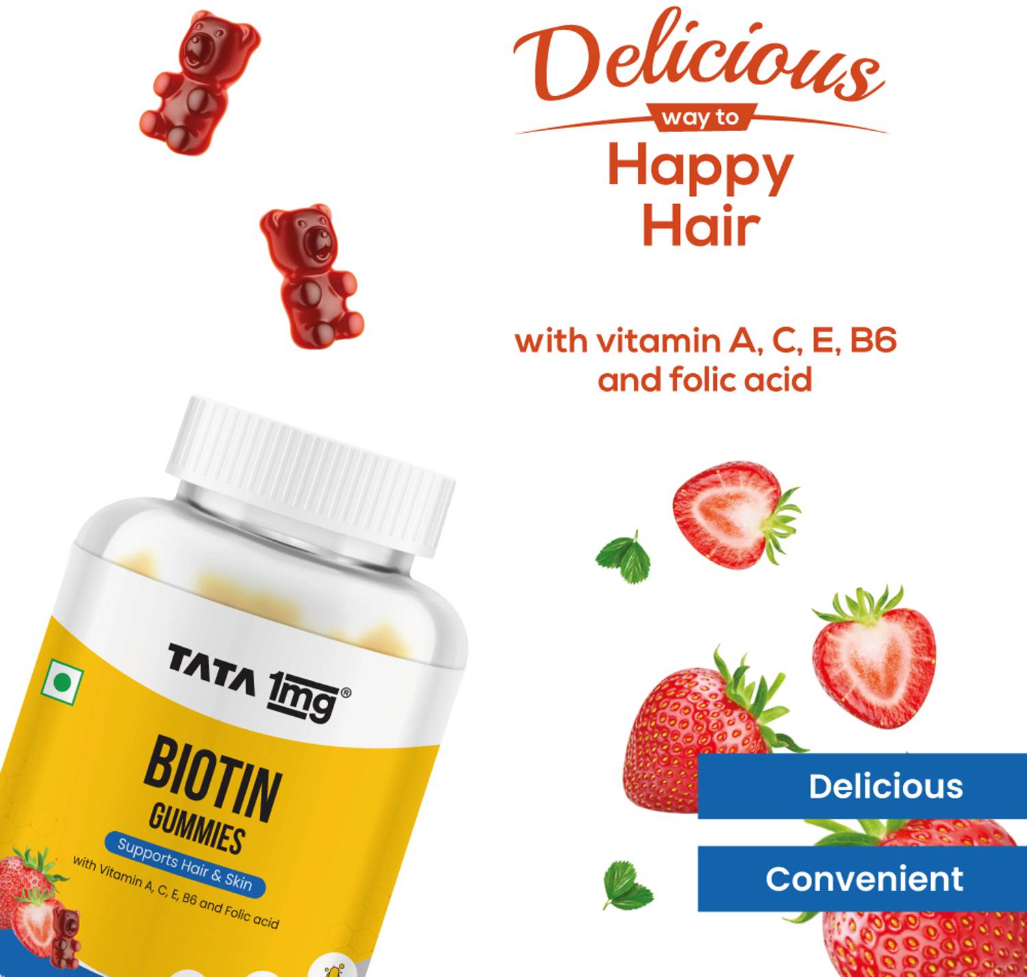 TATA 1mg Biotin Gummies 30 Tablets - Image 5