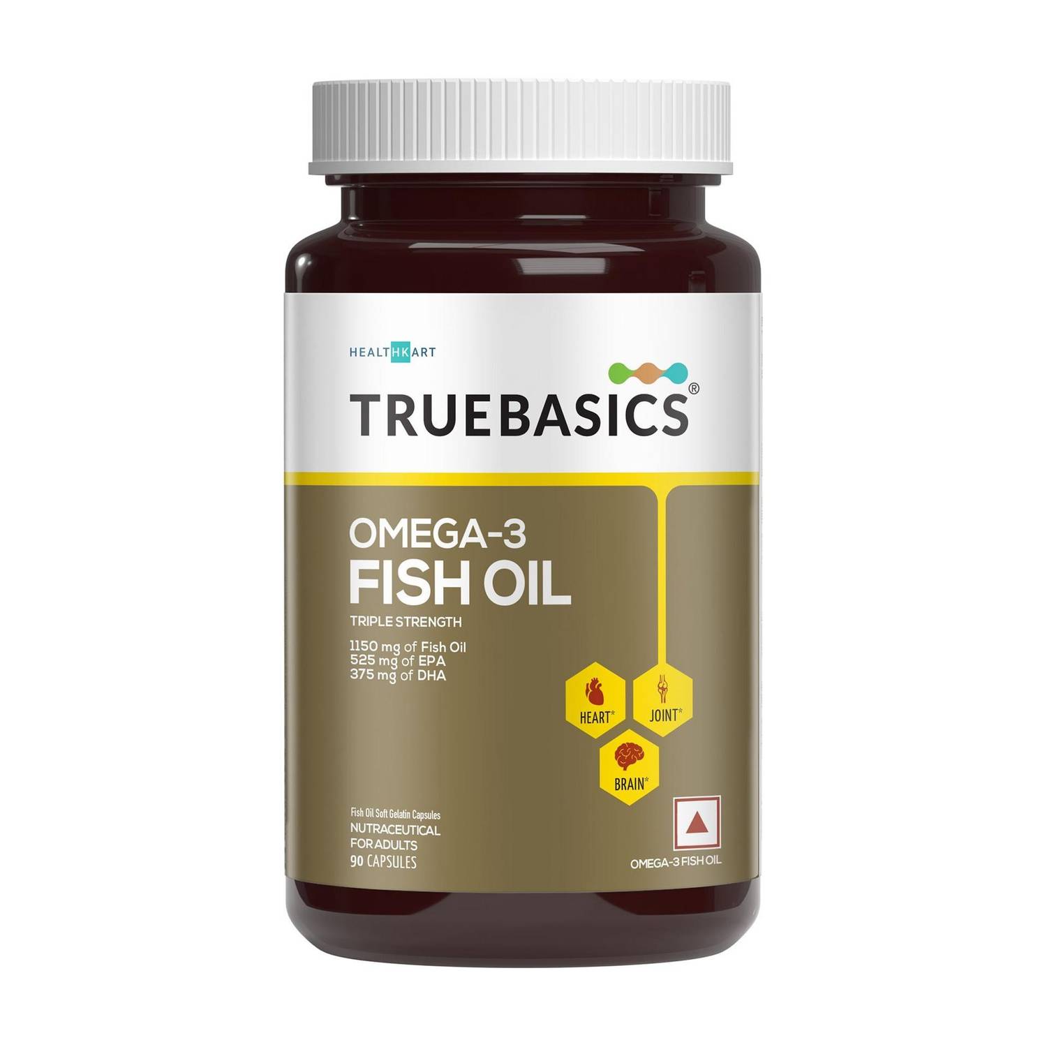 TRUEBASICS Omega 3 Fish Oil Triple Strength, 525mg EPA,375mg DHA