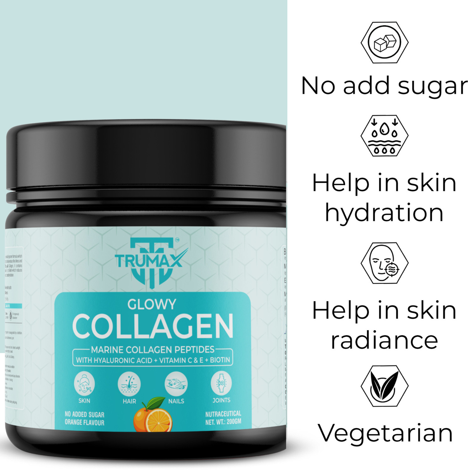 Image of TRUMAX Glowy Marine Collagen Supplement Type 1&3 | For Healthy Skin, Hair & Bone