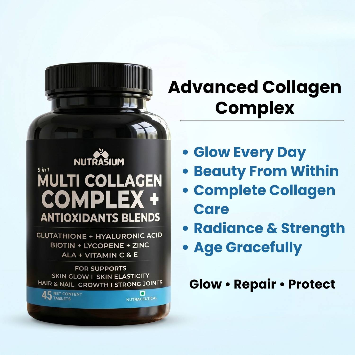 NUTRASIUM Multi Collagen with Glutathione & Biotin For Skin Hair & Nail Price in India