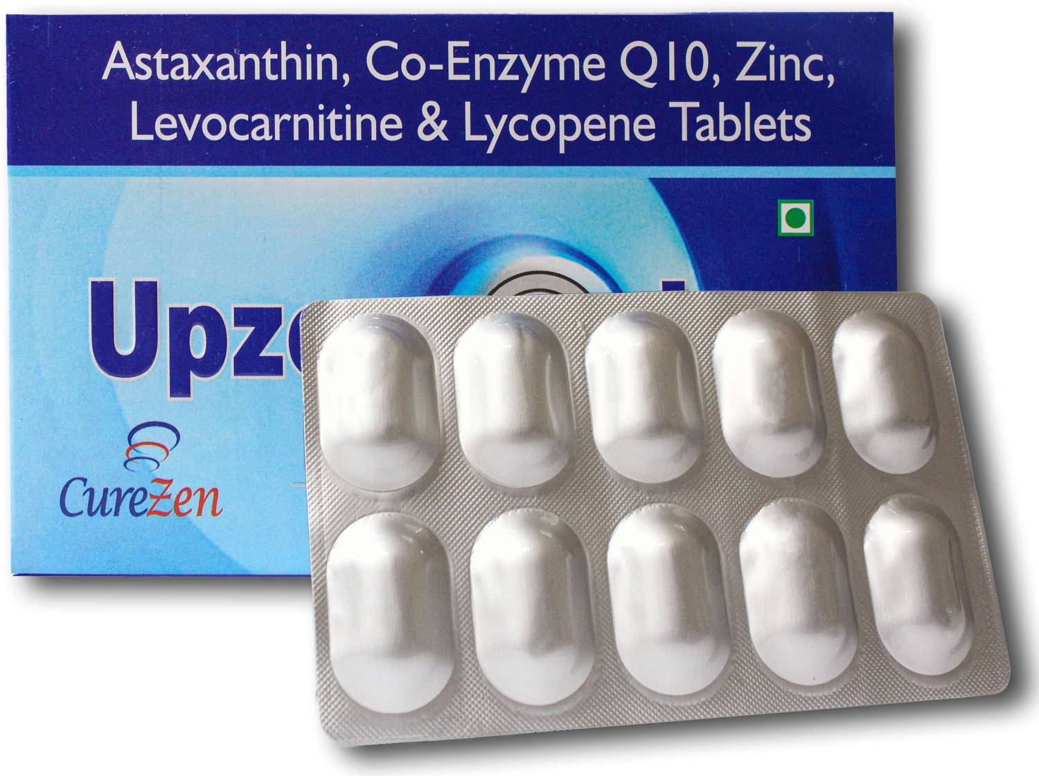 l carnitine coenzyme q10 zinc lycopene and astaxanthin tablets CureZen Pharma Upzen Q10L: CoEnzyme Q10, Zinc, Levocarnitine, Lycopene and  Astaxanthin Price in India