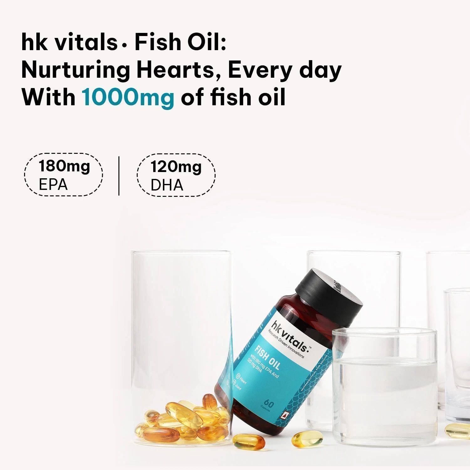 hk vitals Fish Oil & Multivitamin+ Probiotics + Sipper 1 g - Image 2