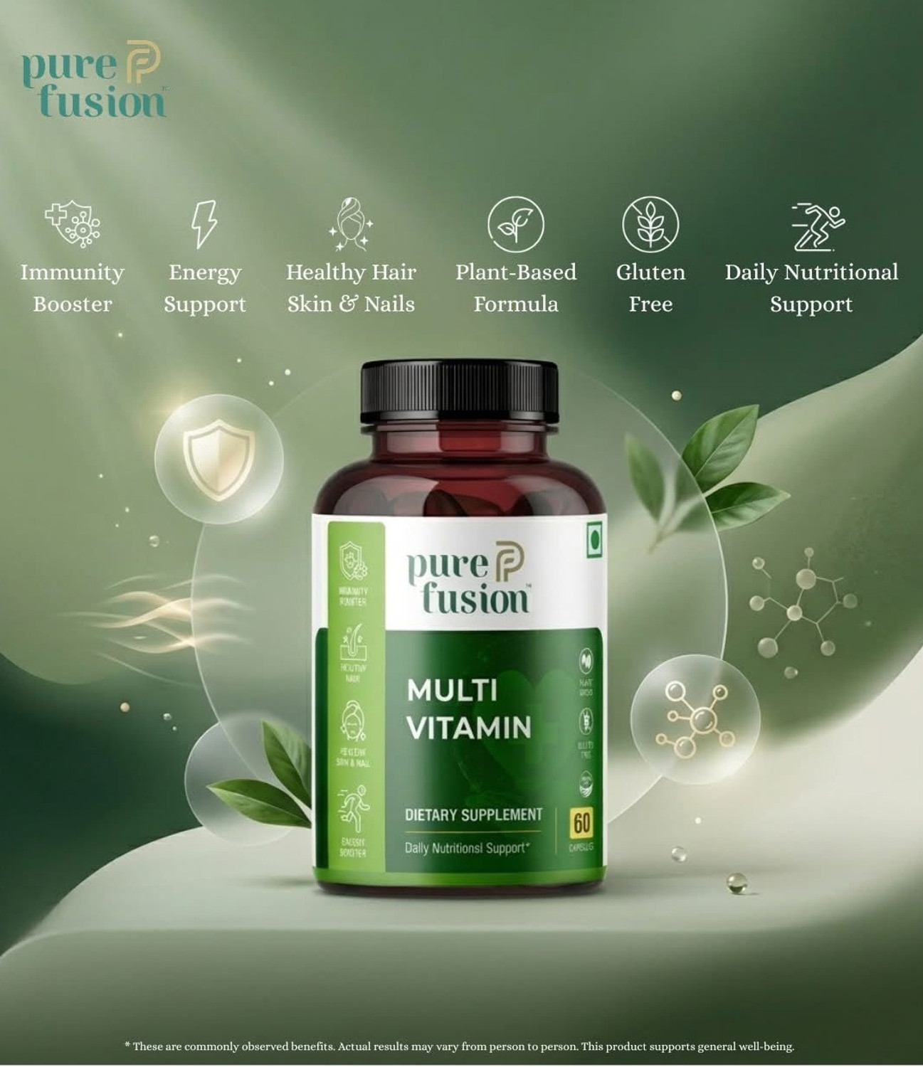 Image of PUREFUSION Multivitamin Capsules for Men & Women Daily Nutrition and Energy Support