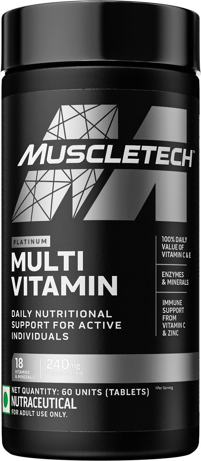 Image of Muscletech Platinum Multivitamin, Vitamin C for Immune Support, 18 Vitamins & Minerals