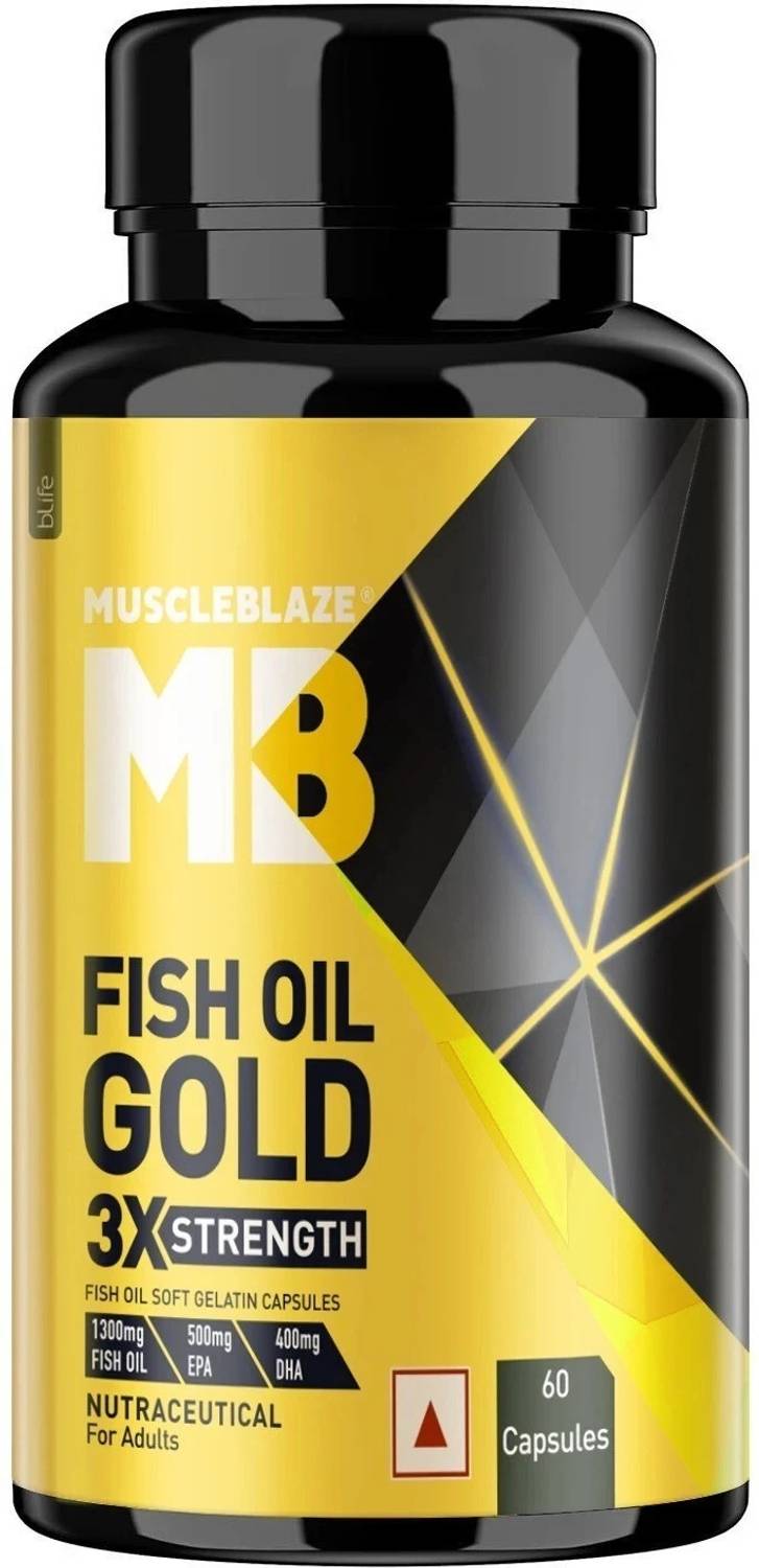 MUSCLEBLAZE Omega 3 Fish Oil Gold 500 mg 3x Triple Strength