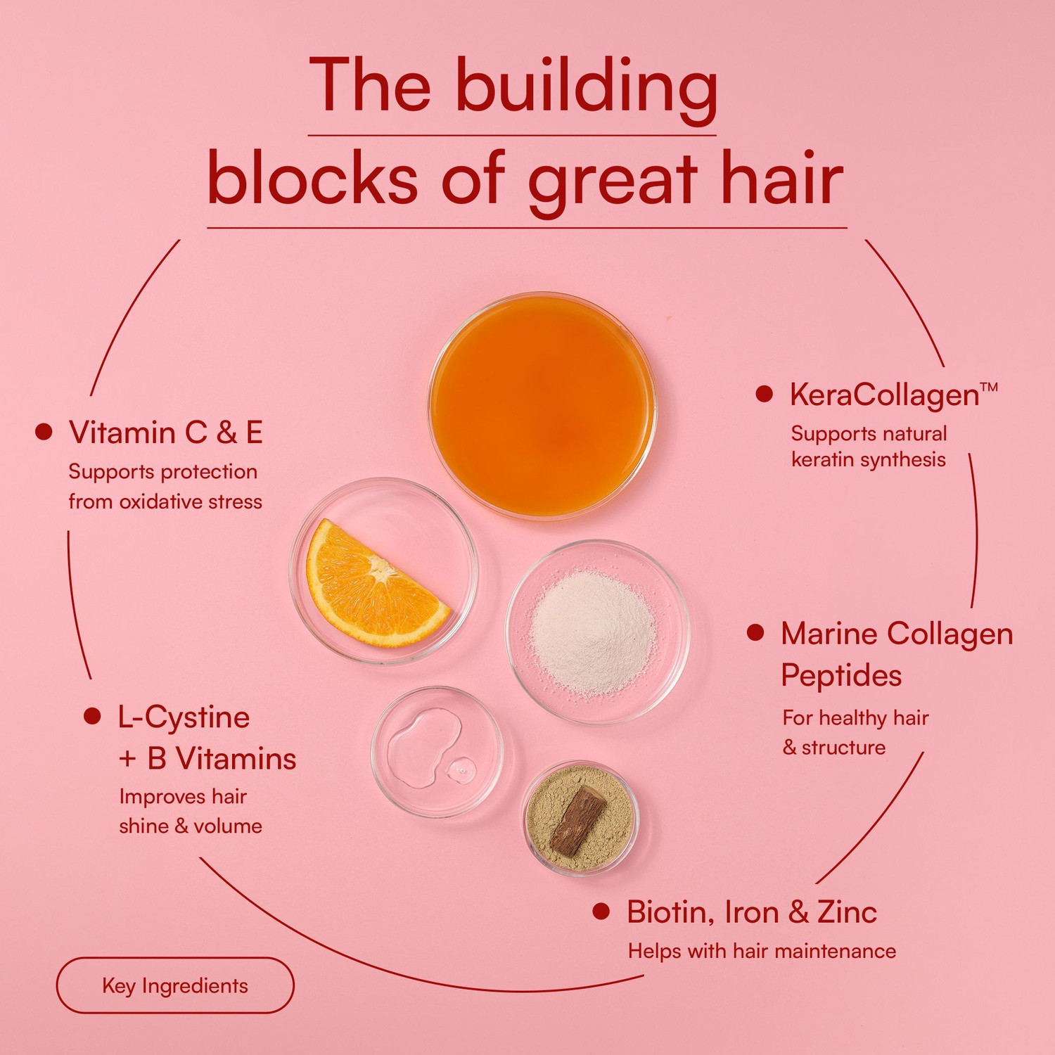 Image of hk vitals Hair Nourish Collagen Powder, Orange | With KeraCollagen, Biotin