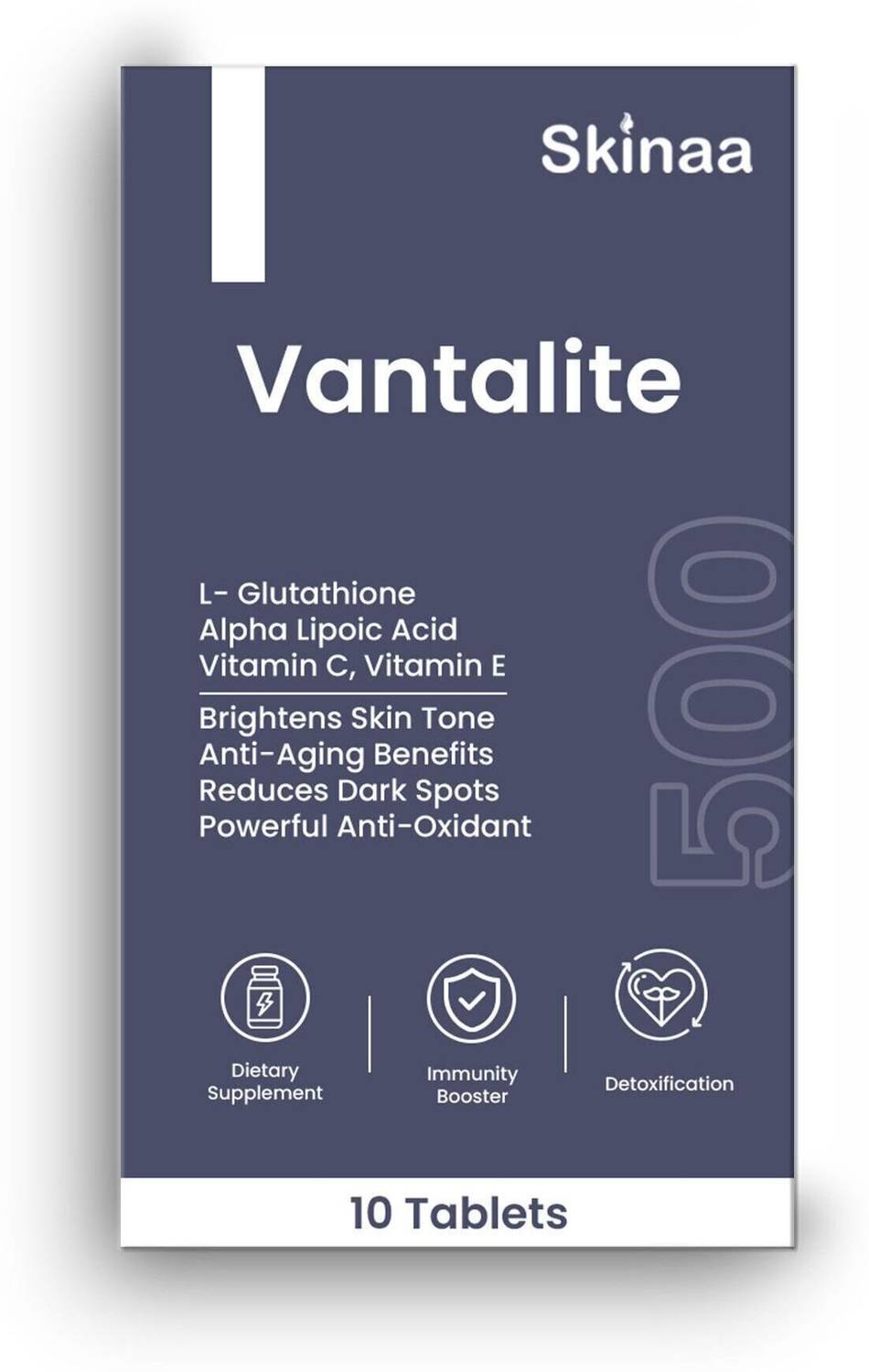 ventalite glutathione Skinaa Vantalite Glutathione 500 mg Tablets main image 1