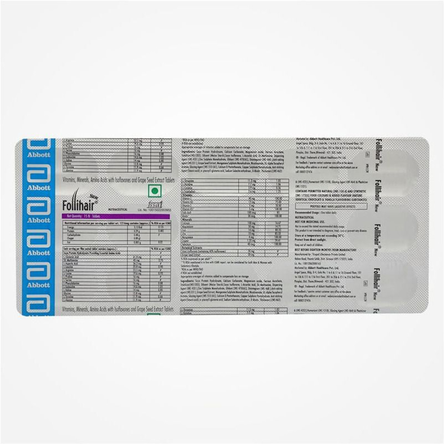 Image of Follihair New New Nourish & Strengthen Hair Follicles Minerals & Natural Tablets ( 2 x 15 )