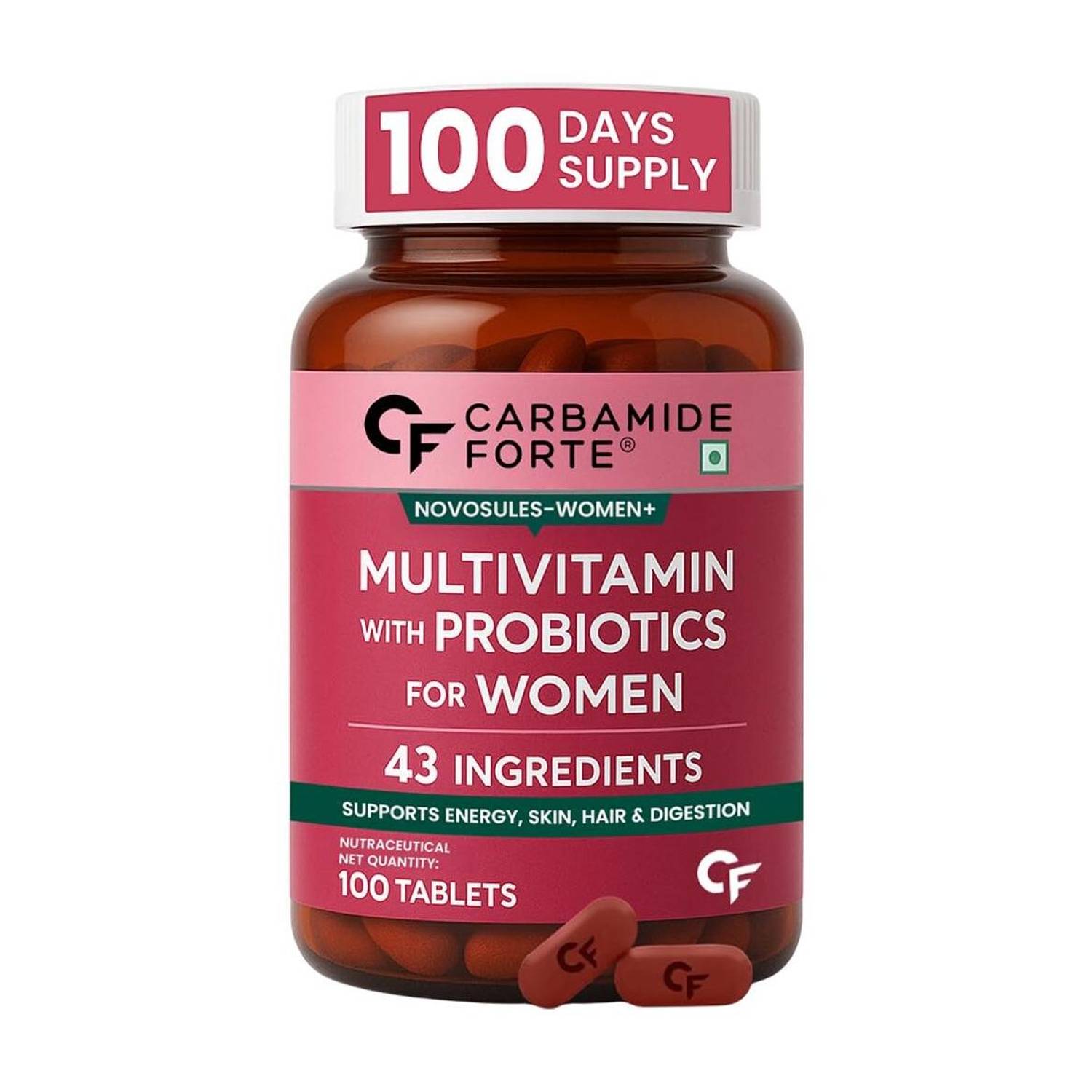 CARBAMIDE FORTE Multivitamin Tablets for Women with Probiotics & Mineral, Multivitamin for Women