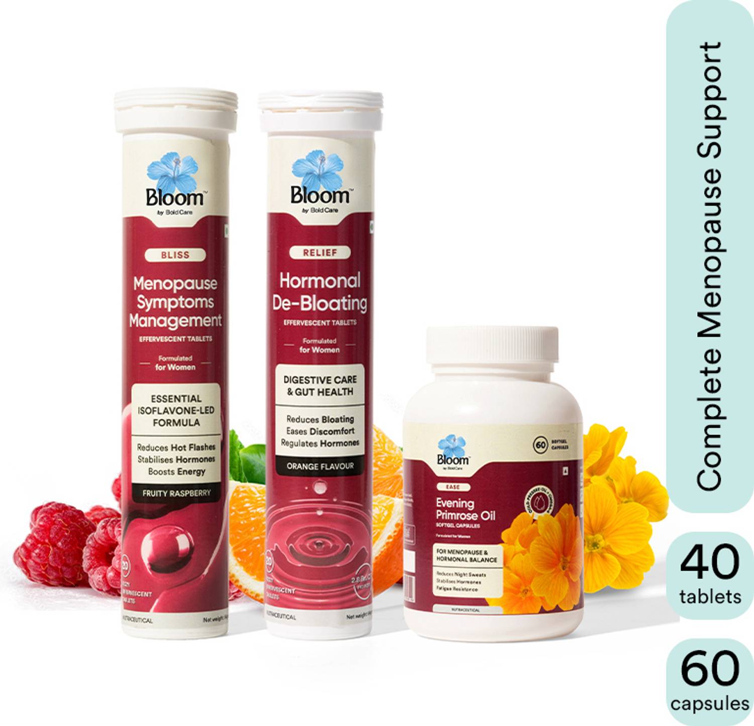 Bloom Menopause Support Combo | Natural Supplements for Women 40+ | Symptom Management