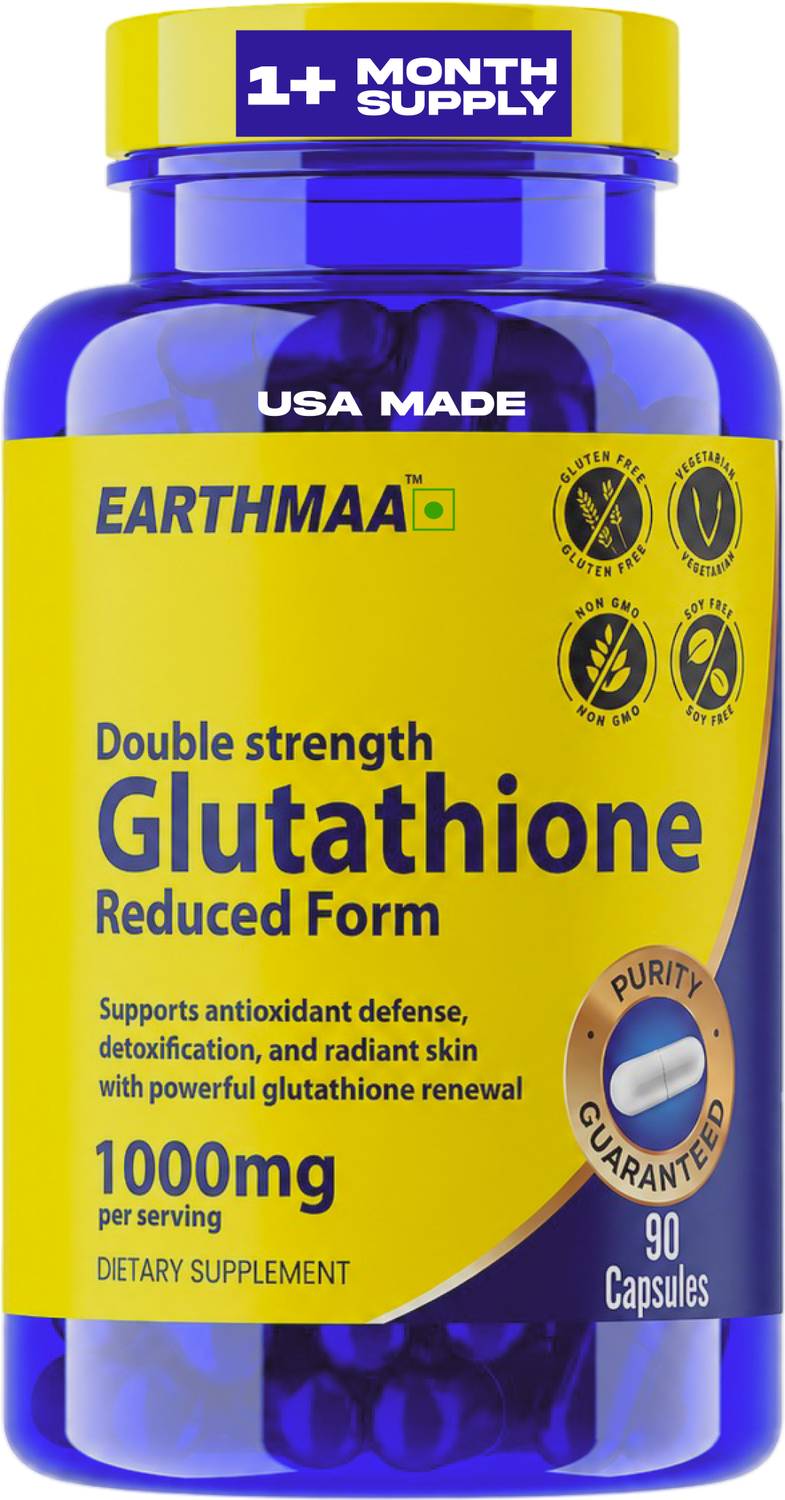 l glutathione reduced 1000mg earthmaa Double Strenght Glutathione 1000mg Reduced Antioxidant Glowing Skin Radiant Skin Price in India