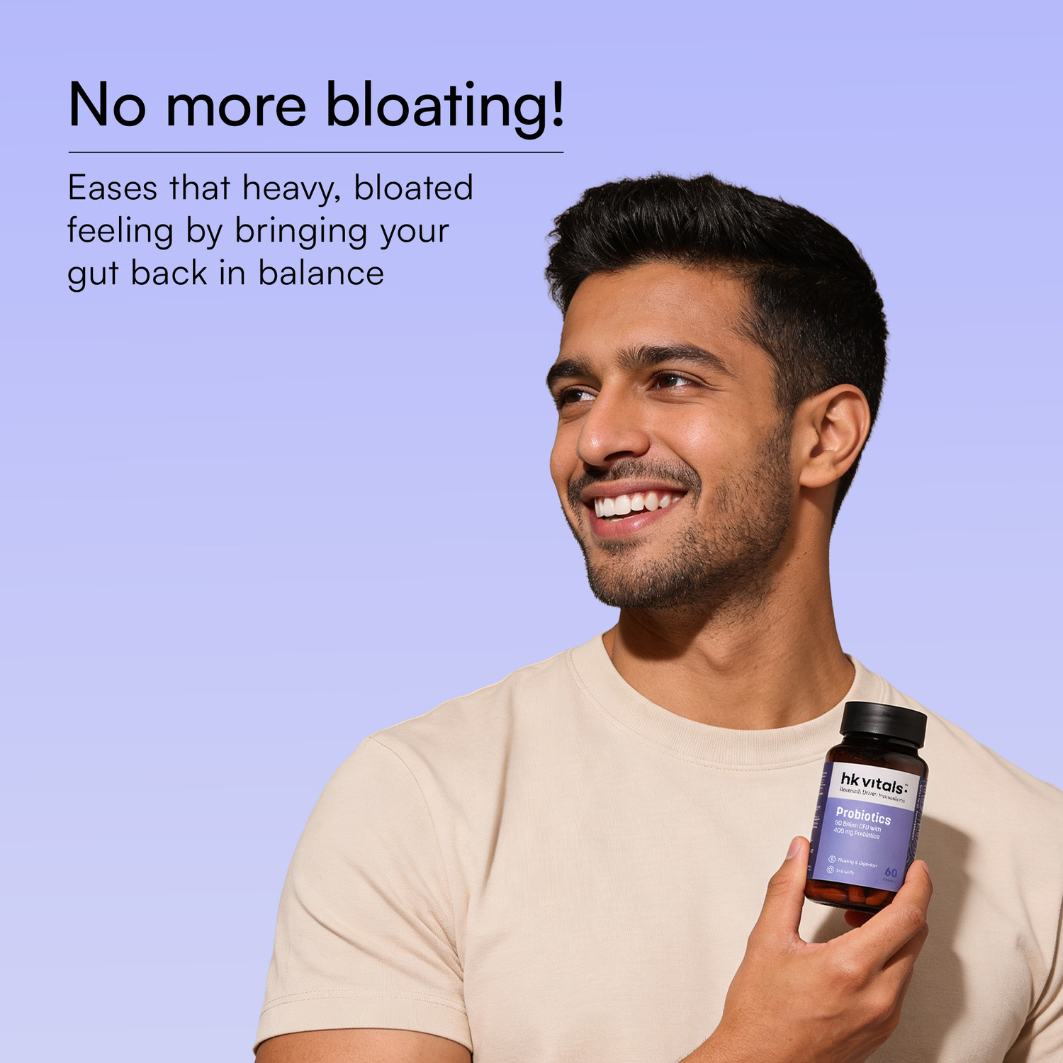 Image of hk vitals Probiotics | 50 Billion CFU with 400mg Prebiotics | For Digestion & Immunity