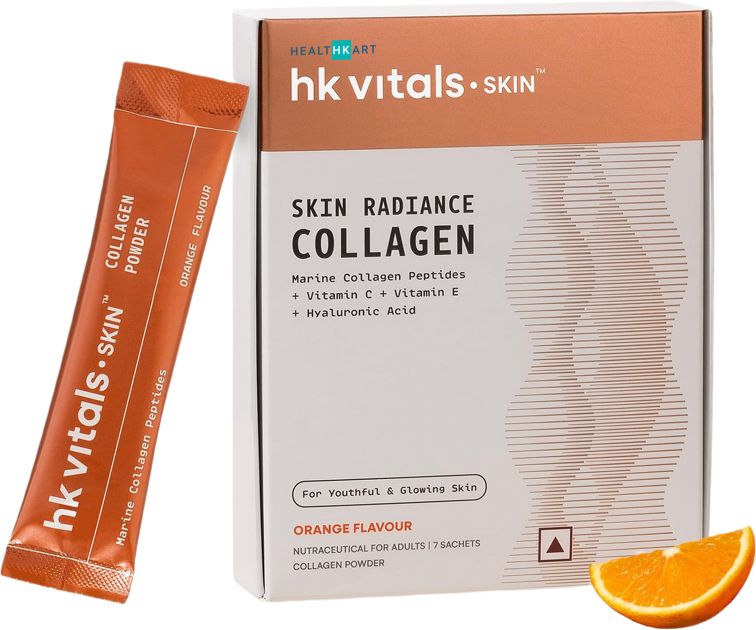 Image of hk vitals Skin Collagen Supplement with Biotin, Orange