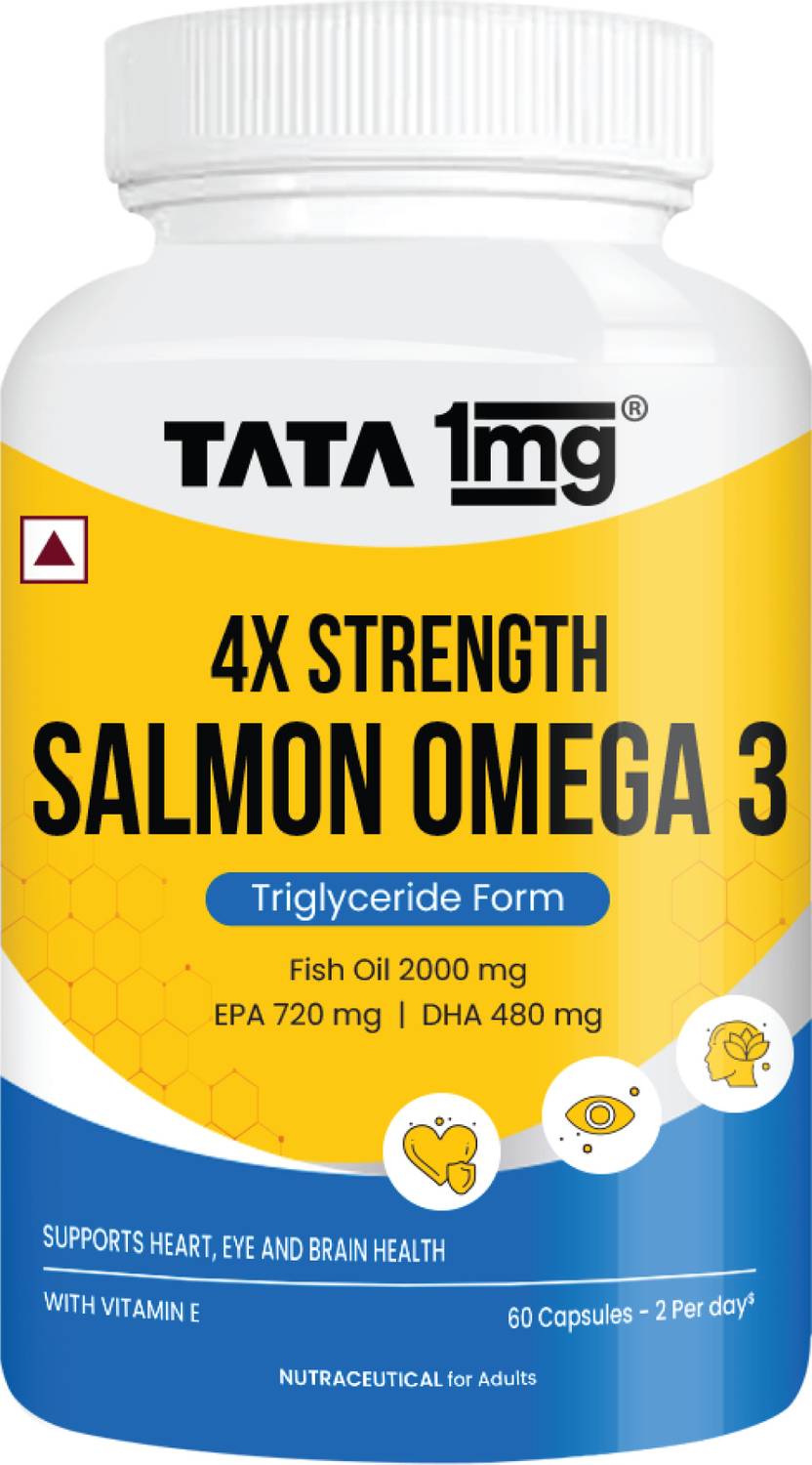 TATA 1mg Salmon 4X Omega Fish Oil 60 Capsules
