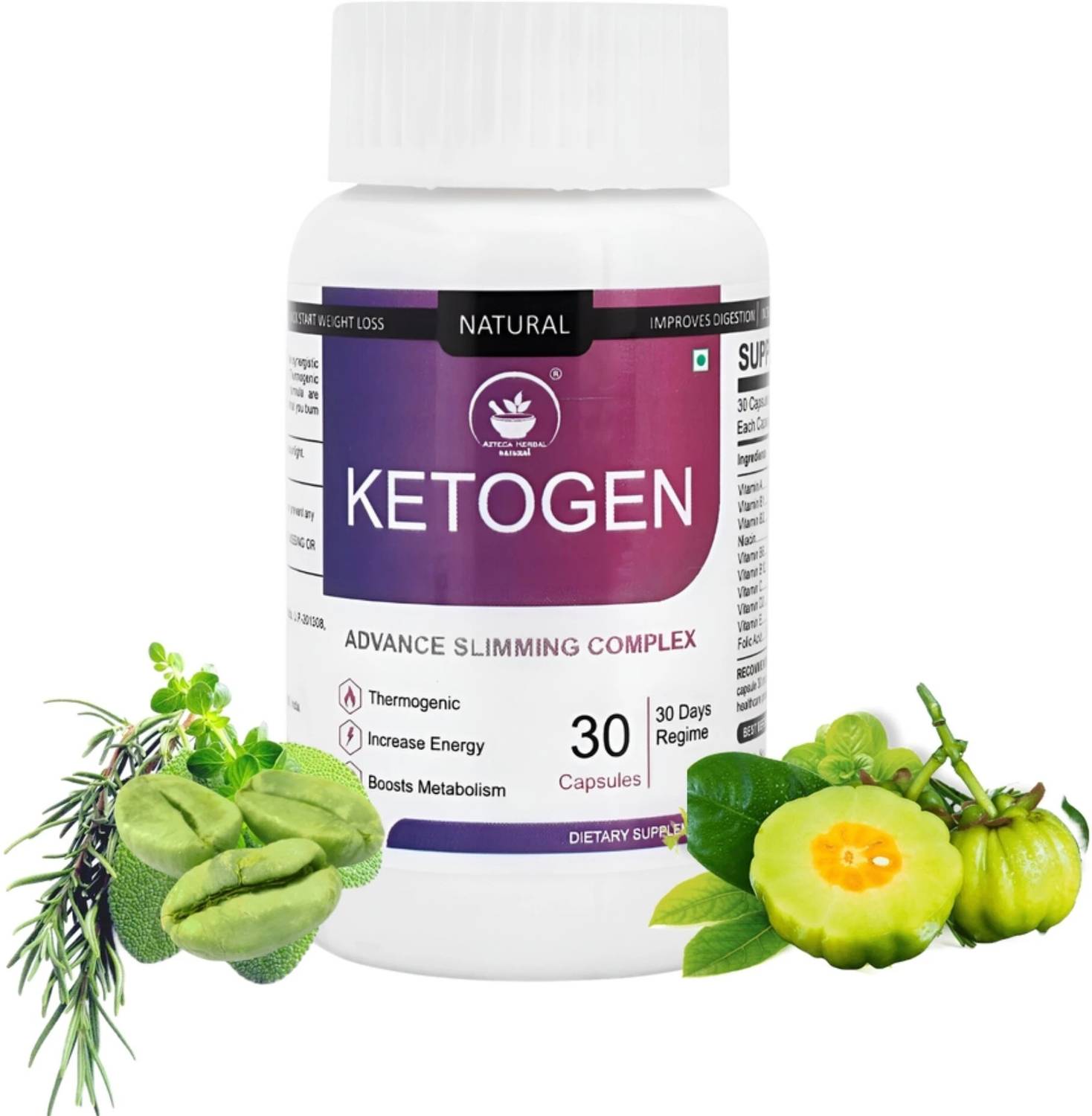 AZTECA HERBAL NATURAL Ketogen Advance Slimming Complex Weight Loss Capsule For Male & Female