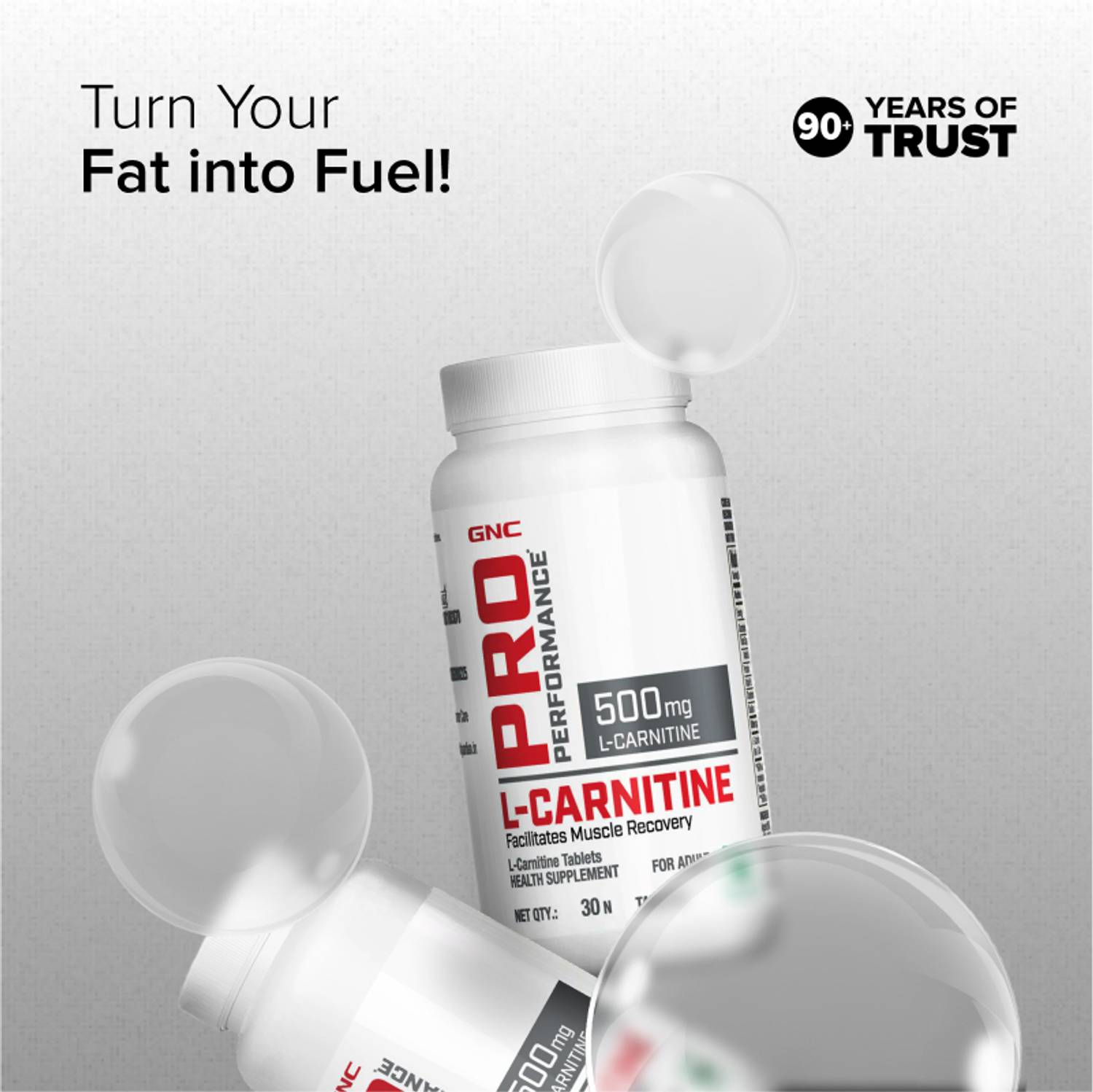 GNC Pro Performance L-Carnitine 30 Tablets - Image 2