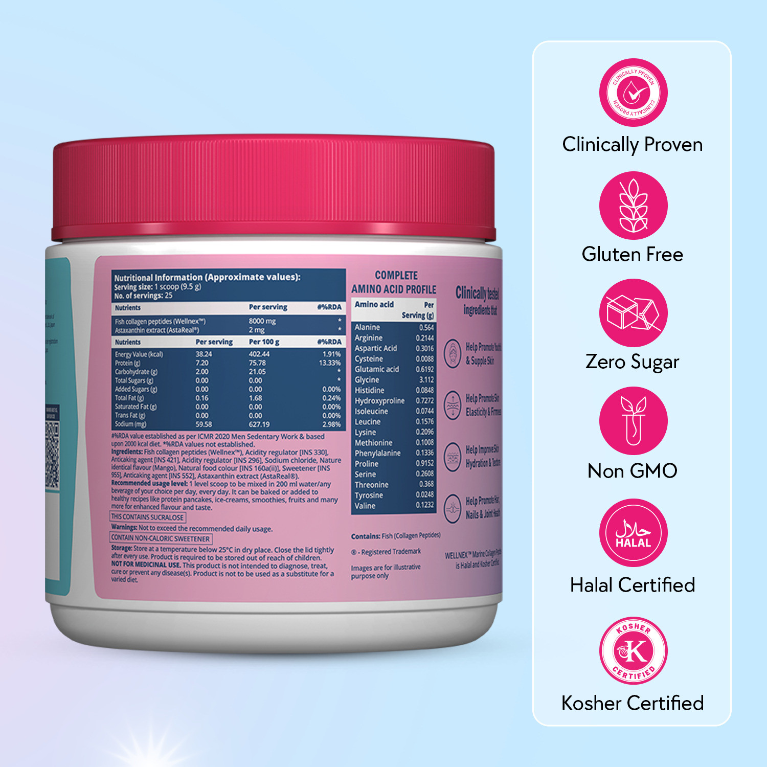 Image of Chicnutrix Marine Collagen Powder| 8g Japanese Collagen + Astaxanthin| 0 Sugar