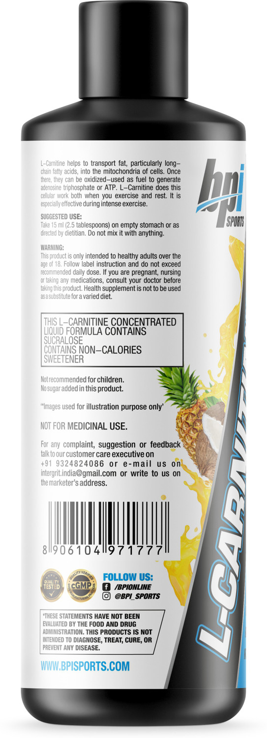 Image of BPI Sports Liquid Carnitine - Pina Colada Splash (450ml)