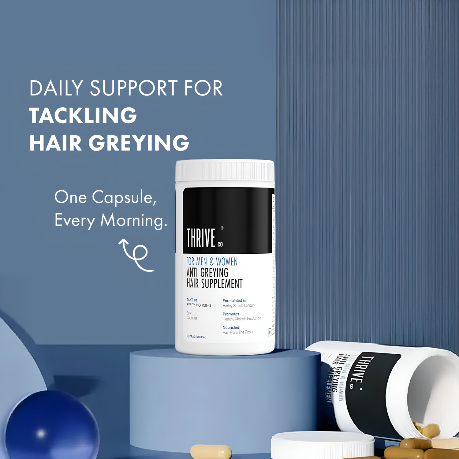 Image of ThriveCo Anti-Greying Supplement | Drug-Free | Delays Greying & Restores Melanin