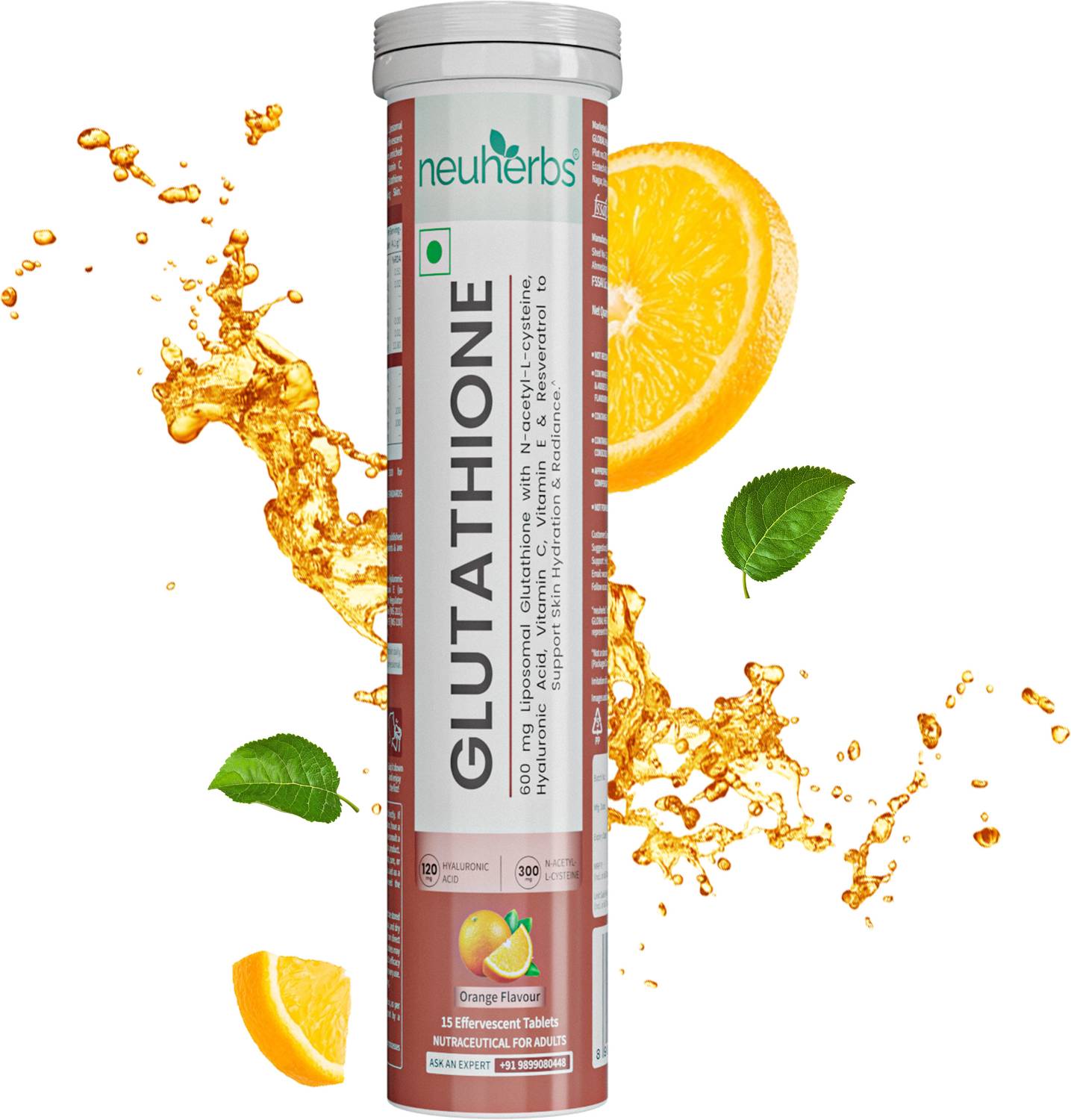 liposomal glutathione orange Neuherbs (Orange Flavour) For Glowing Skin With Hyaluronic Acid & Vitamin C Price in India hair and body The Best Time Of Format:120 Vegan Capsules