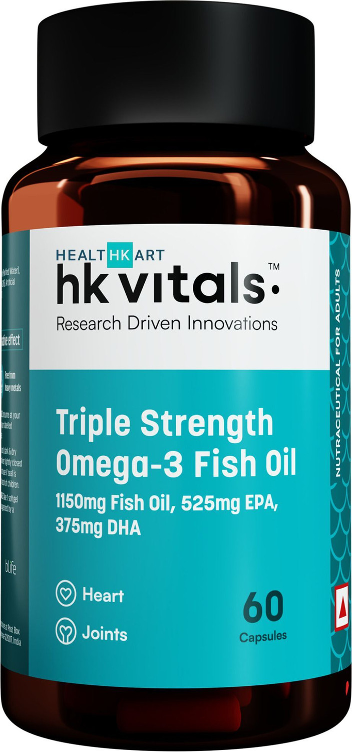 Image of HEALTHKART HK Vitals Triple Strength Omega-3 Fish Oil, 525 mg EPA & 375 mg DHA
