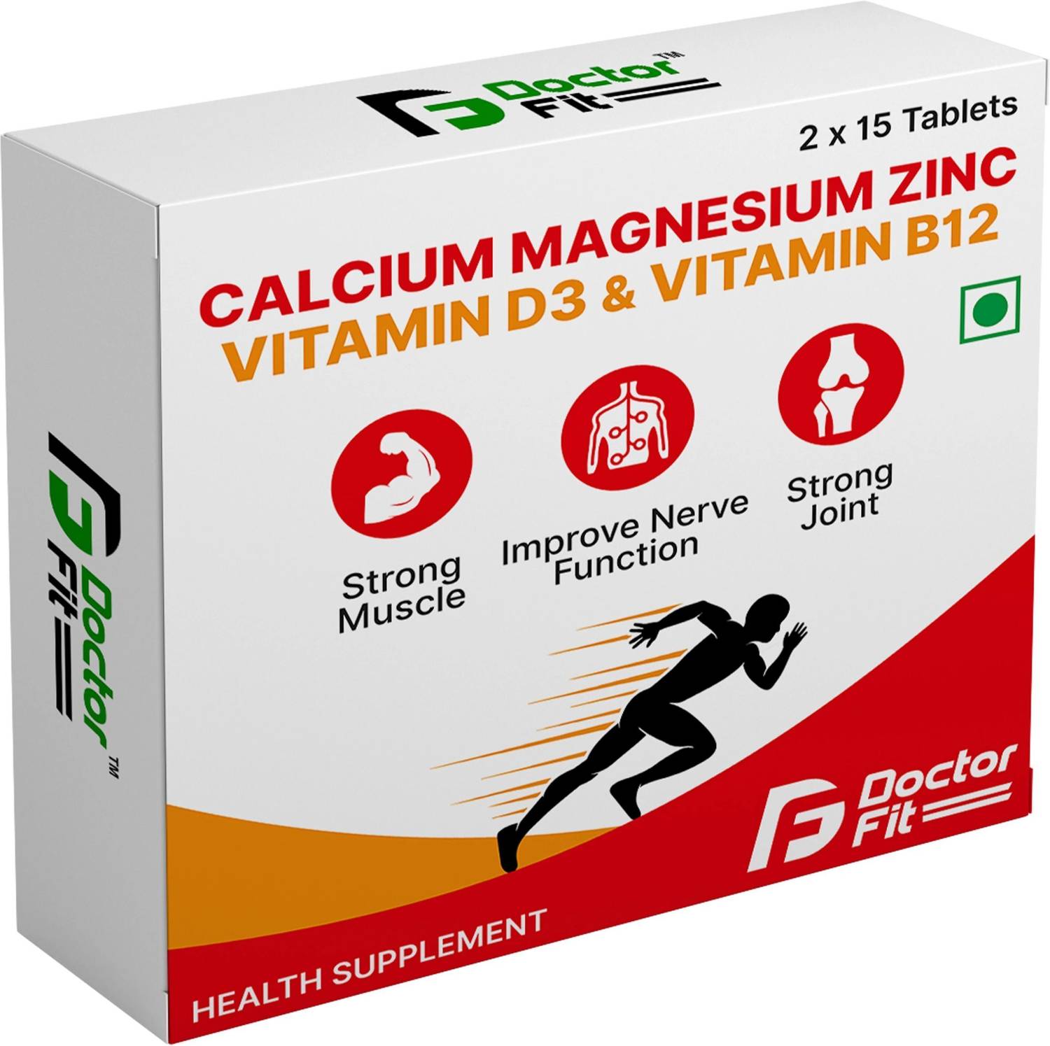 DoctorFit Calcium + Magnesium + Zinc + Vitamin D3 + B12 - Image 1