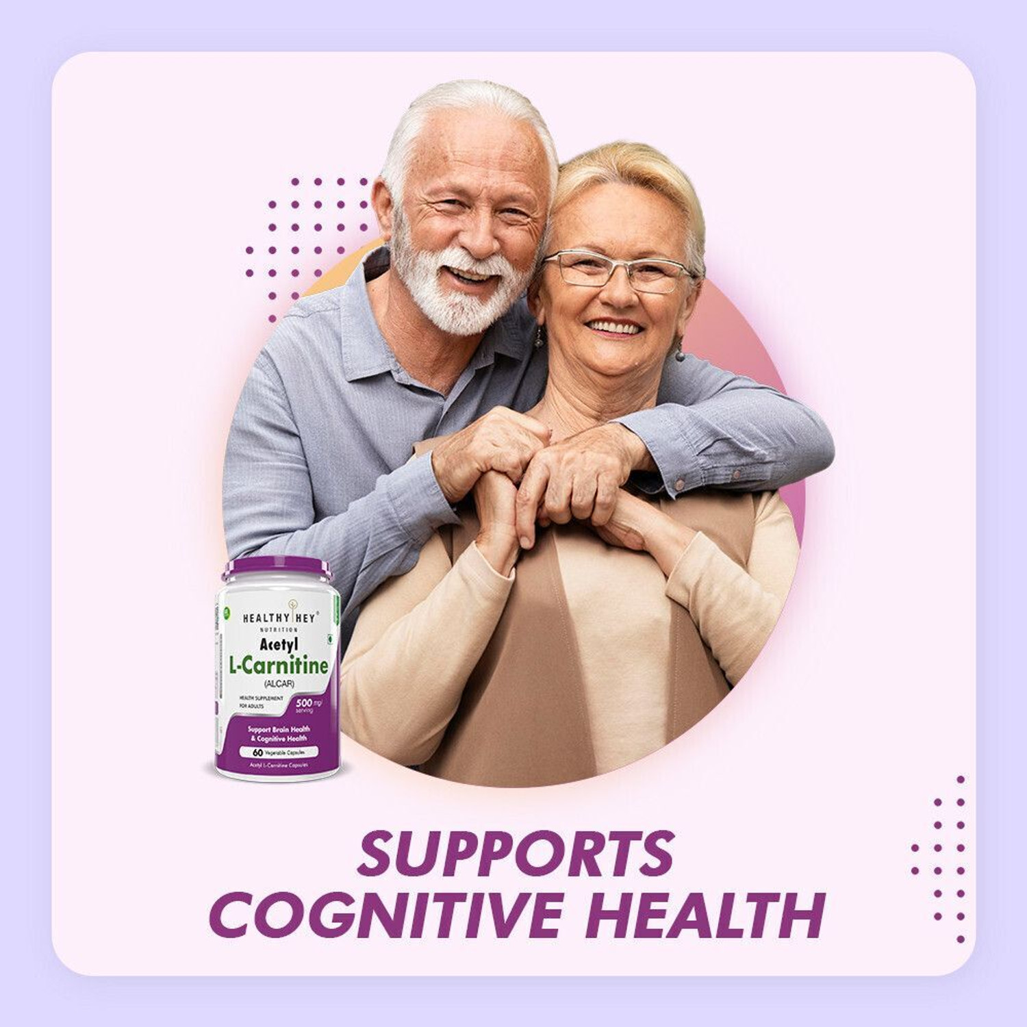 Image of HealthyHey Nutrition Acetyl L-Carnitine (ALCAR) - Veg Capsules