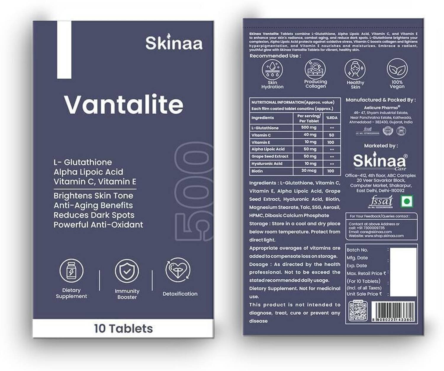 ventalite glutathione L-Glutathione (Made with Setria) 500mg The Most Trusted Name in Vitamins SKINAA Vantalite L-Glutathione Tablet for