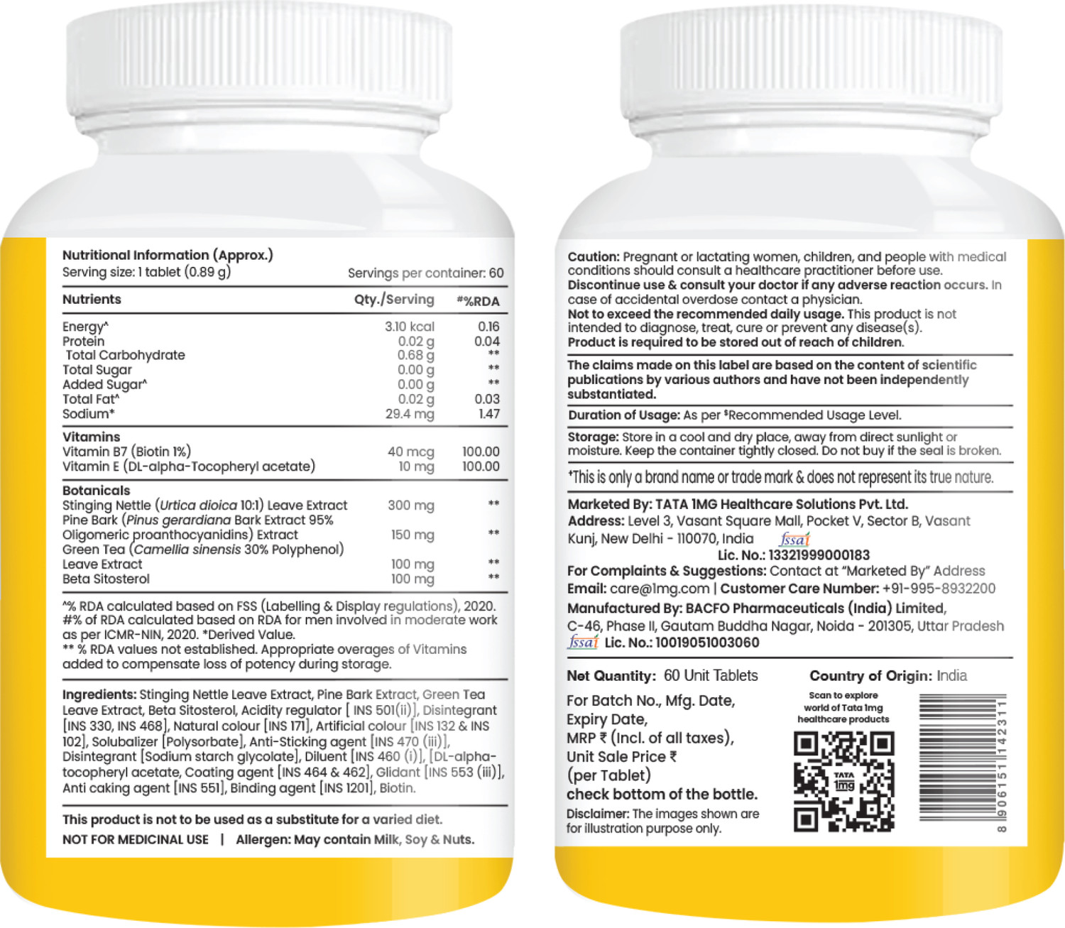 Image of TATA 1mg DHT Blocker with Biotin Advanced Tablet | Promotes Hair Growth