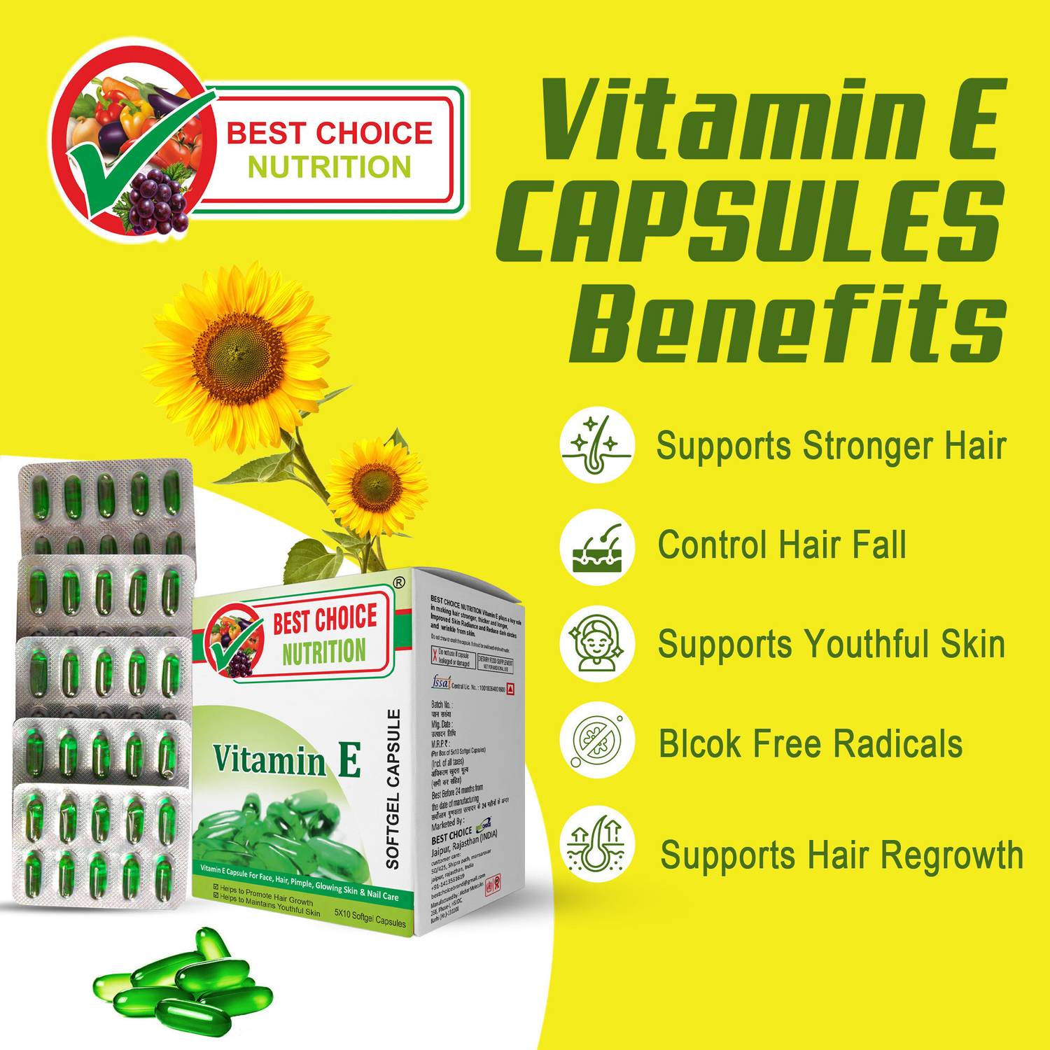 BEST CHOICE NUTRITION Vitamin E Capsules - Image 2
