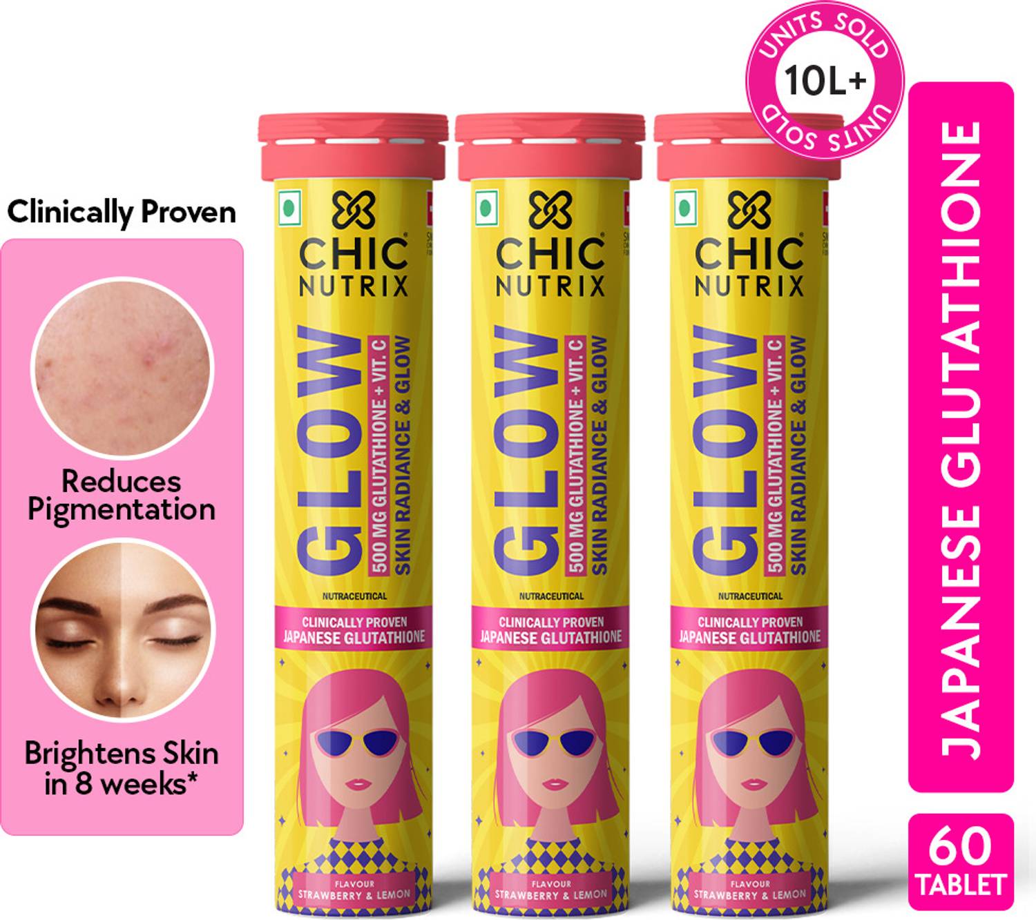 chick nutrix glutathione Chicnutrix Glow Advanced Liposomal Supplement Chicnutrix 500mg Japanese Glutathione with