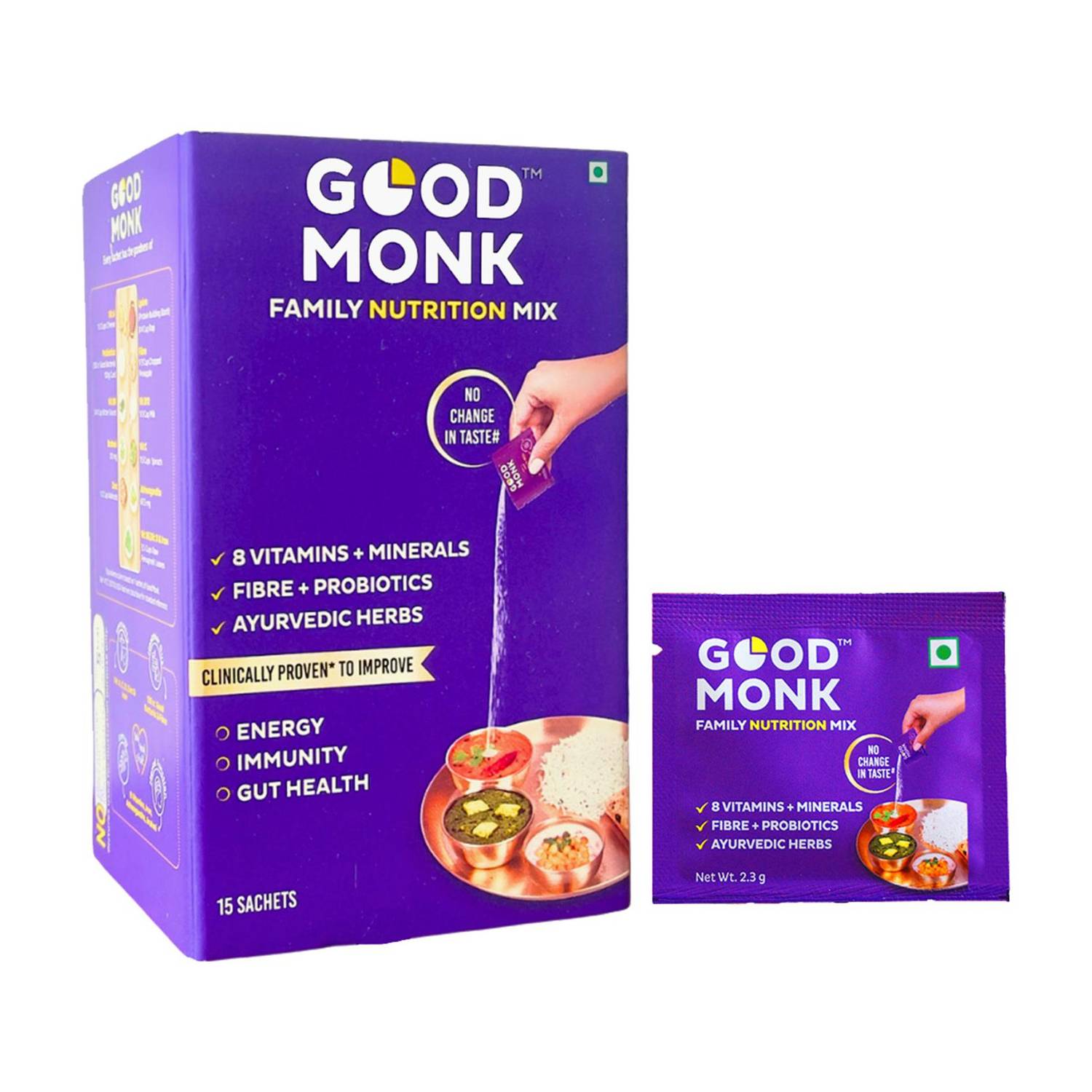 Good Monk Family Nutrition Mix|Energy & Immunity|Multivitamin (B12, C, D, Zinc)&Probiotic