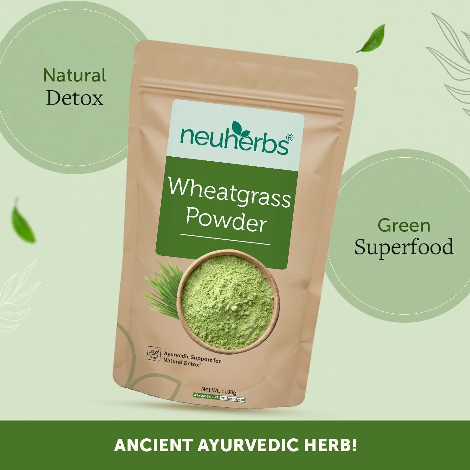 Image of Neuherbs Wheatgrass Powder | Boost Immunity & Metabolism | Natural Detox | No Additives