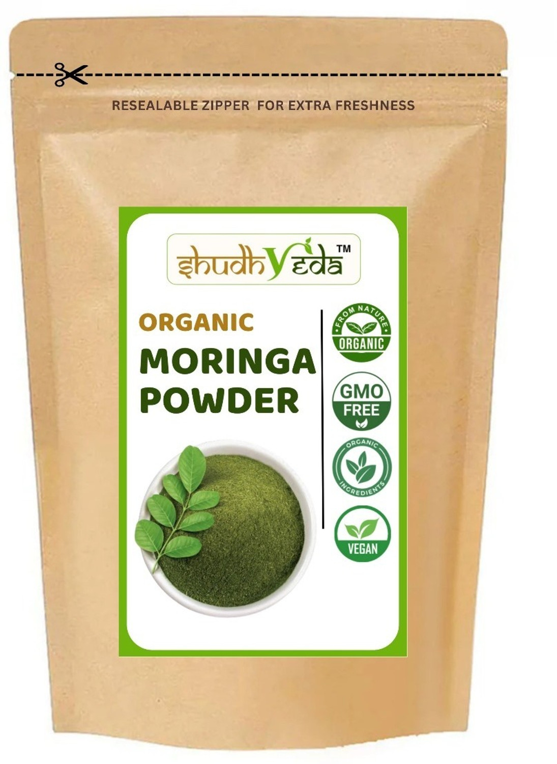 Image of Shudhveda Organic Moringa Powder | Essential Nutrition Superfood, Helps Naturally