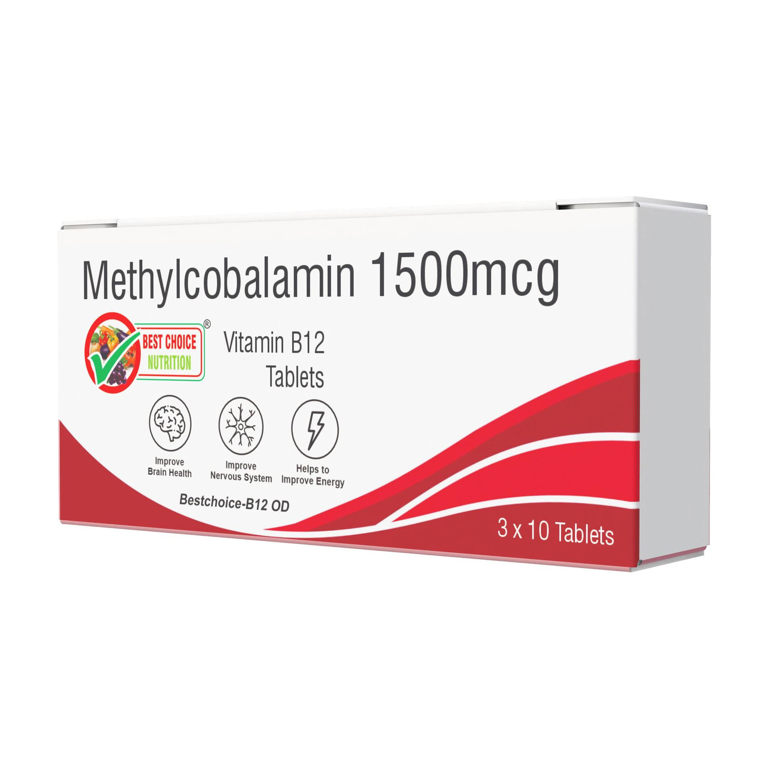 Image of BEST CHOICE NUTRITION Methylcobalamin Vitamin B12 Tablets Supplement for Men & Women