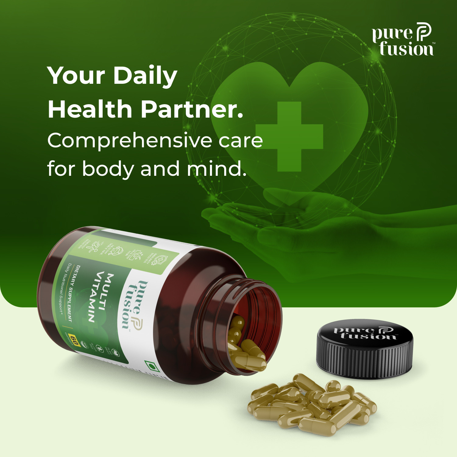 Image of PUREFUSION Multivitamin Capsules for Men & Women Daily Nutrition and Energy Support