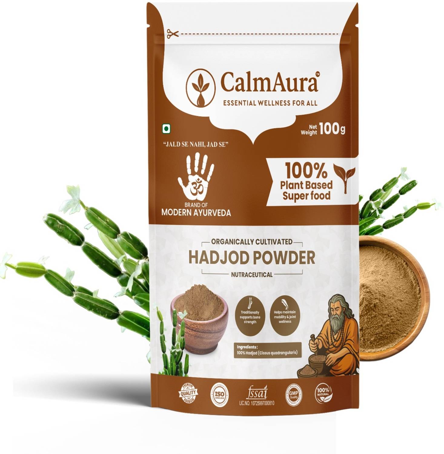 CalmAura Hadjod Powder | Bone Strength & Fracture Healing Support