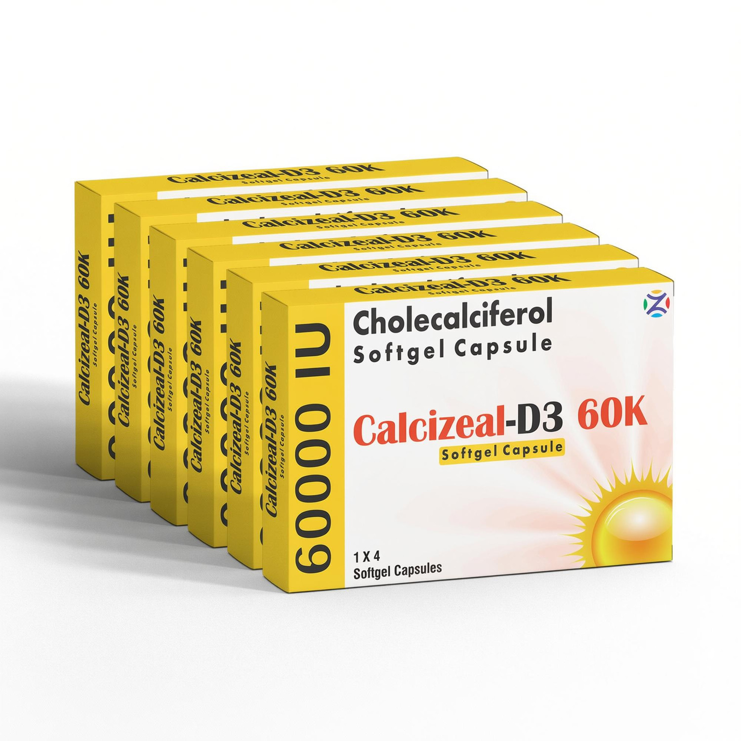 Image of Zeal Pharmacure Cholecalciferol (Vitamin D3) 60K iu Softgel Capsule for Joint & Bone Health