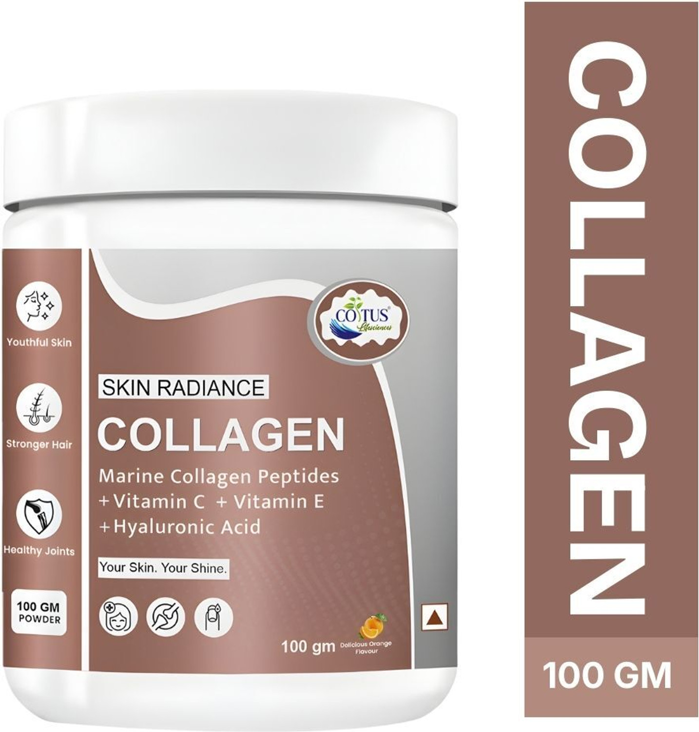 Image of coitus lifesciences Skin Radiance Collagen Supplement with Biotin, Orange