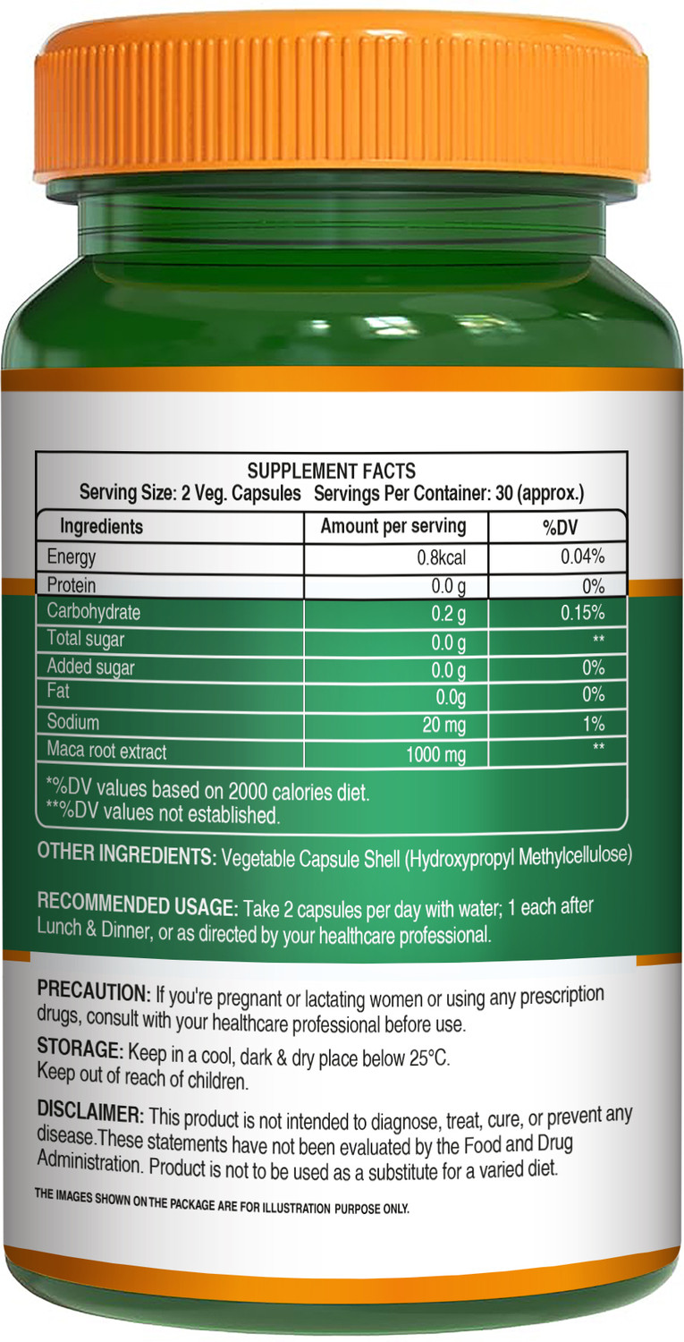 Image of Pure Nutrition Maca Root Extract 1000mg | Vitality & Performance Support