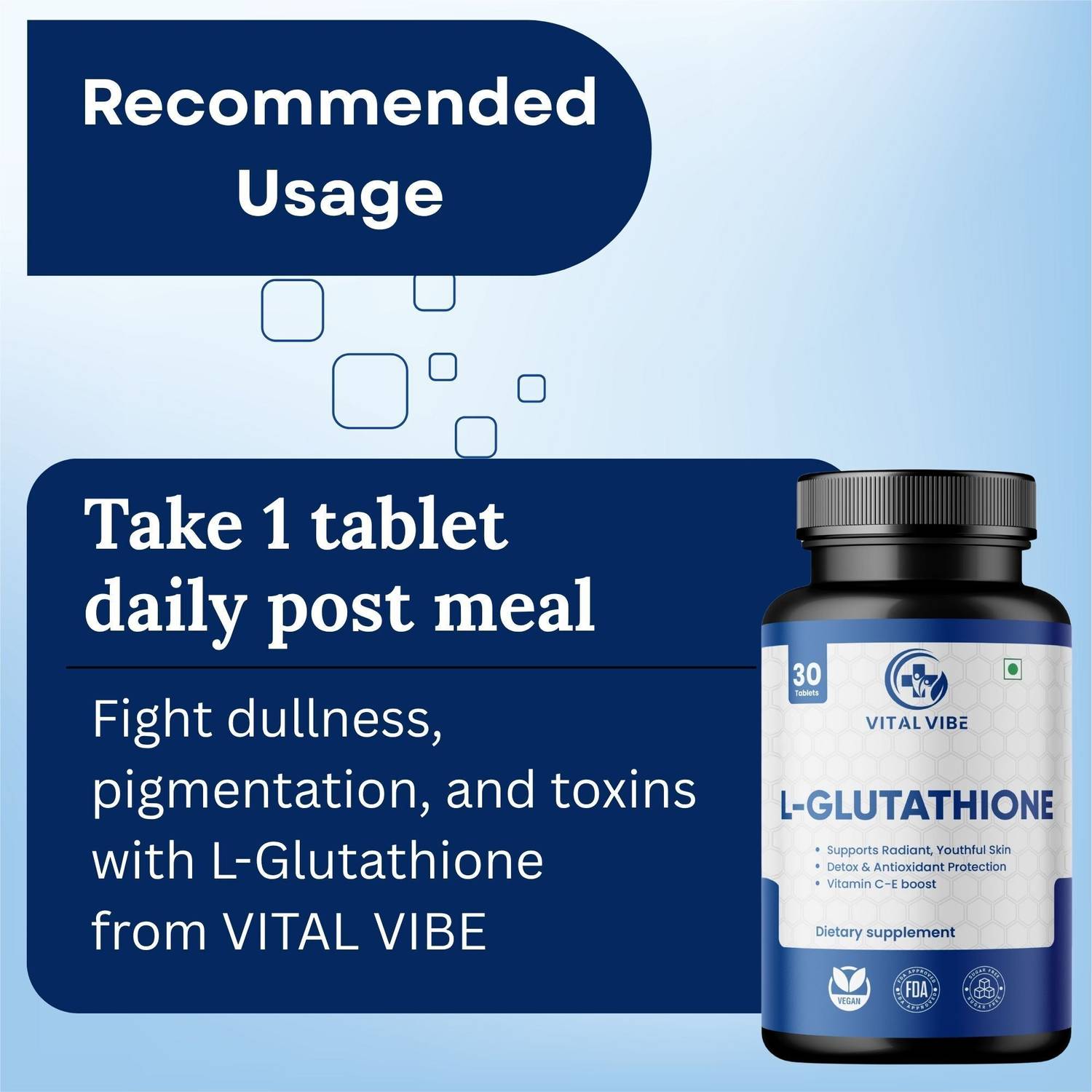 l glutathione vital Glutathione, 100 Vegan Capsules main image 1