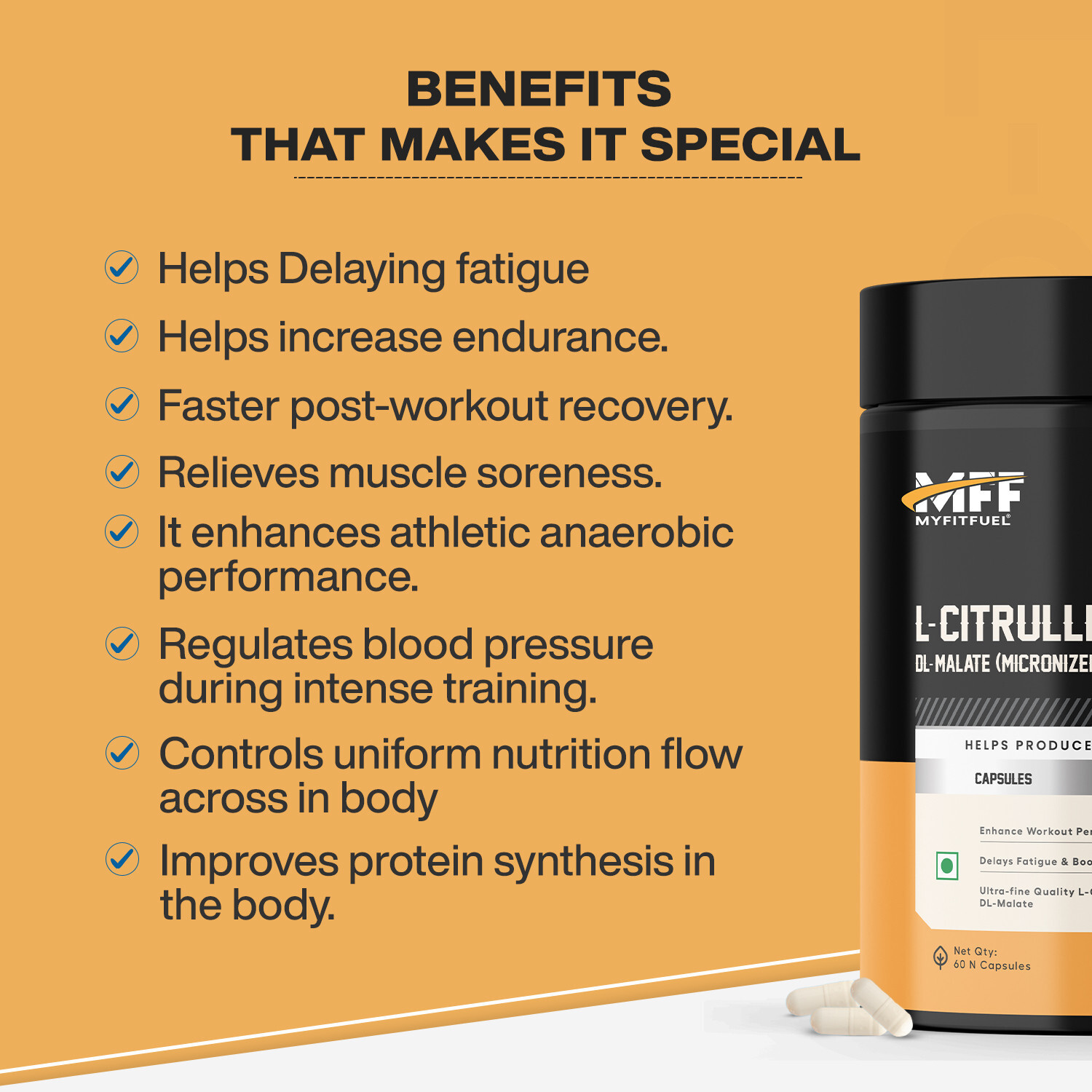 Image of MyFitFuel Citrulline Malate (500mg) Capsule