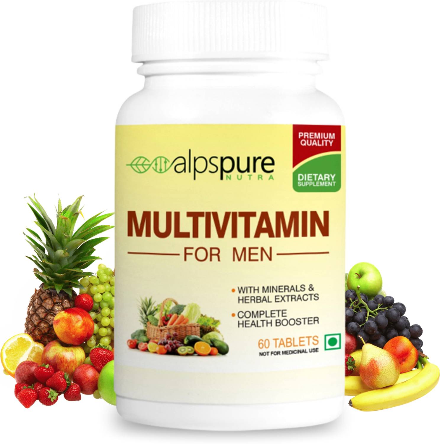 ALPSPURE Nutra Multivitamin for Men, Health Booster with Herbal Extracts and Minerals