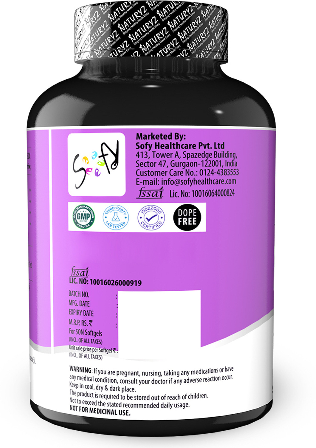 Image of NATURYZ Triple Strength Omega 3 Fish Oil Capsules with Highest EPA 1200mg, DHA 800mg