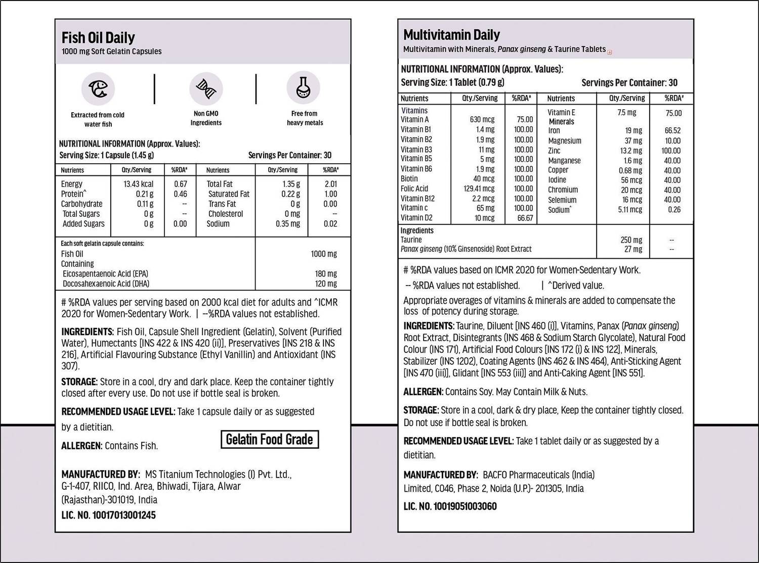 hk vitals Fish Oil + Multivitamin 60 Tablets - Image 3