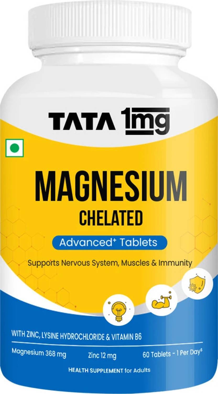 TATA 1mg Chelated Magnesium Plus Zinc 60 Tablets - Image 1
