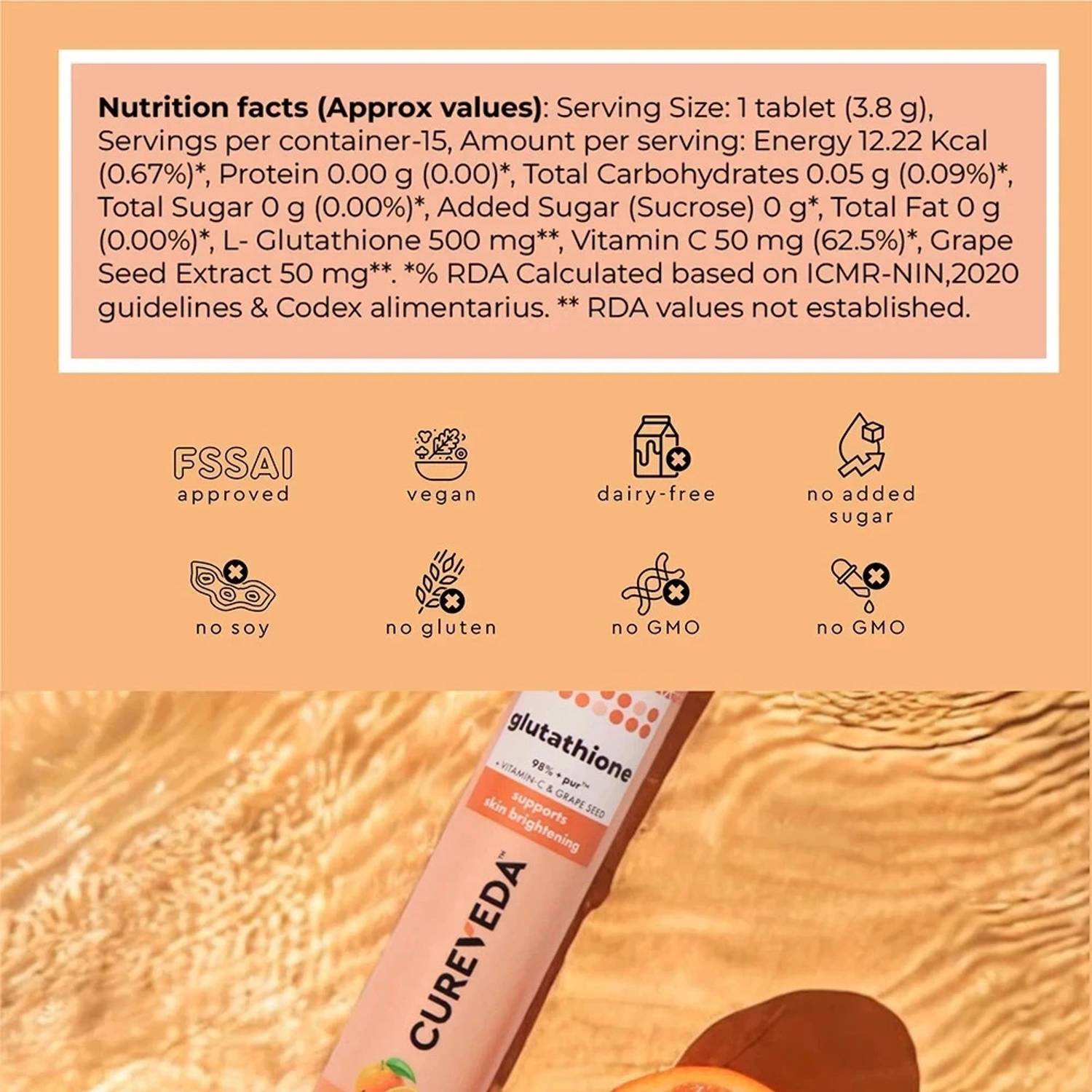 cureveda glutathione Youth Anti-Aging powder (1 Month Pack) for Wrinkles 300gm Cureveda Glutathione 98% + pur
