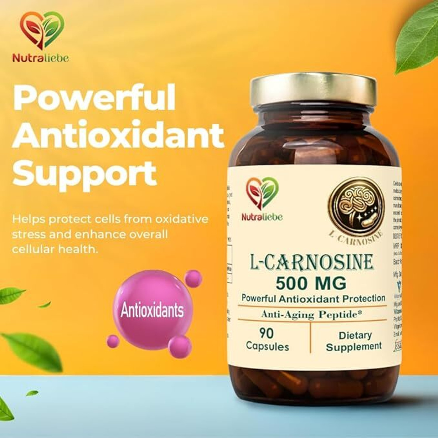 Image of Nutraliebe L-Carnosine 500mg - Premium Antioxidant and Anti-Aging Support